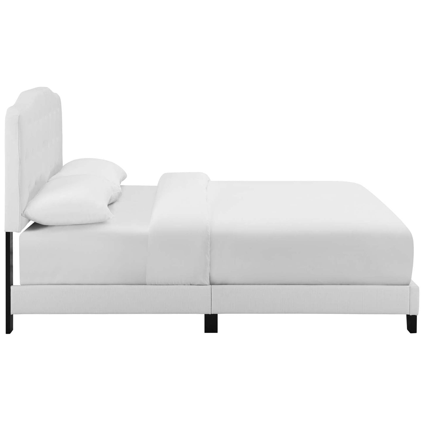 Amelia Twin Upholstered Fabric Bed White MOD-5838-WHI