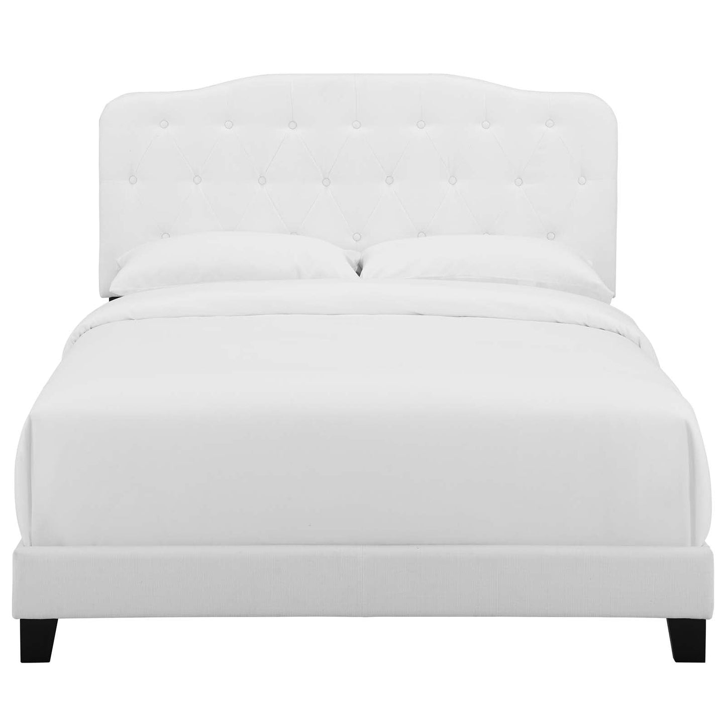 Amelia Full Upholstered Fabric Bed White MOD-5839-WHI