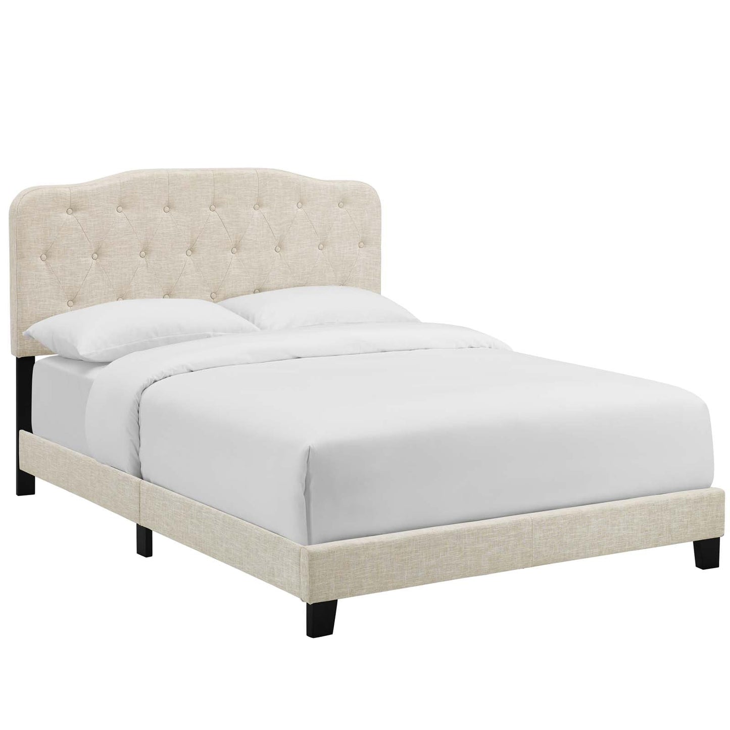Amelia Queen Upholstered Fabric Bed Beige MOD-5840-BEI
