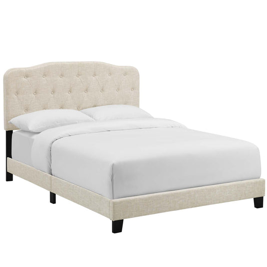 Amelia Queen Upholstered Fabric Bed Beige MOD-5840-BEI