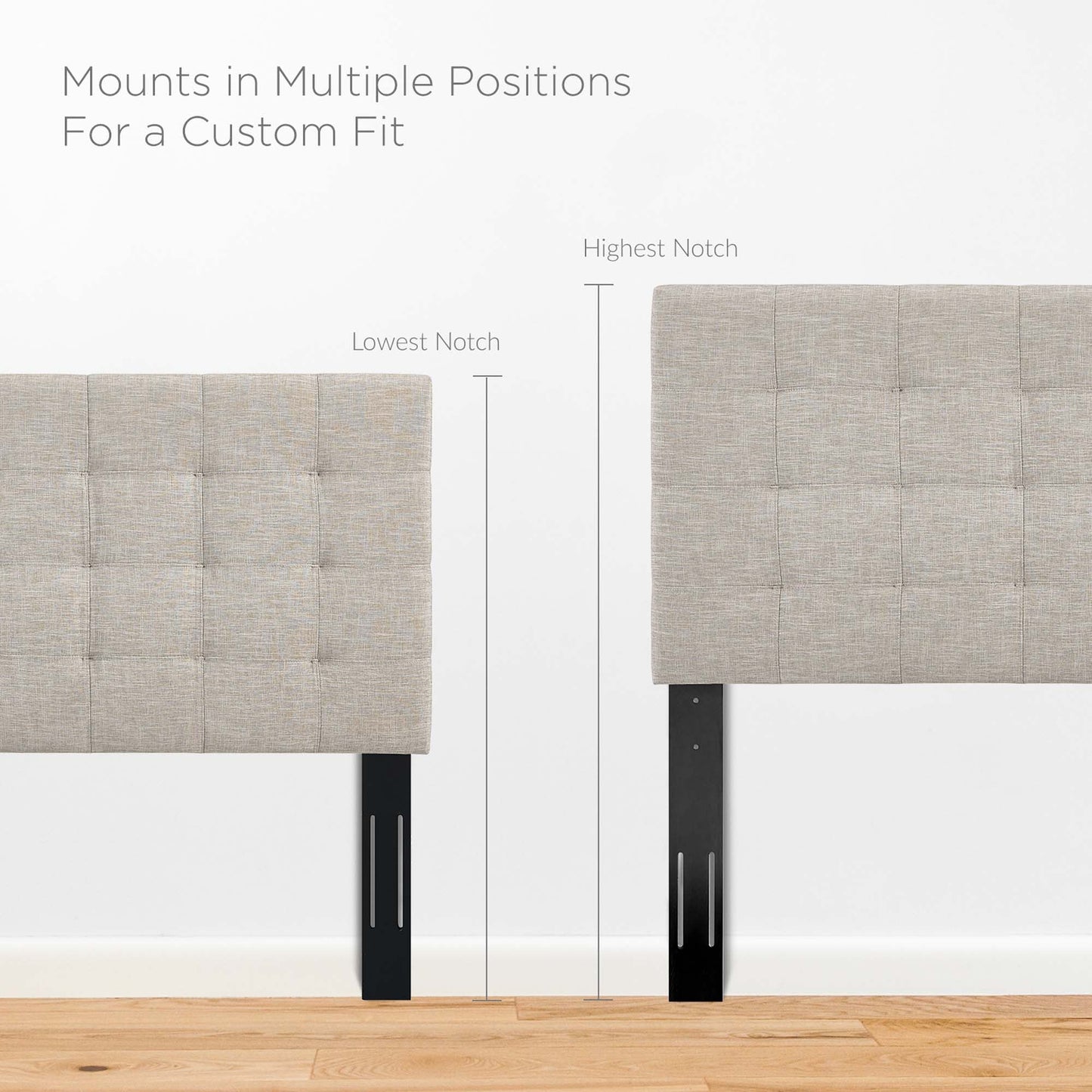 Paisley Tufted Upholstered Linen Fabric King and California King Headboard by Modway MOD-5855-BEI