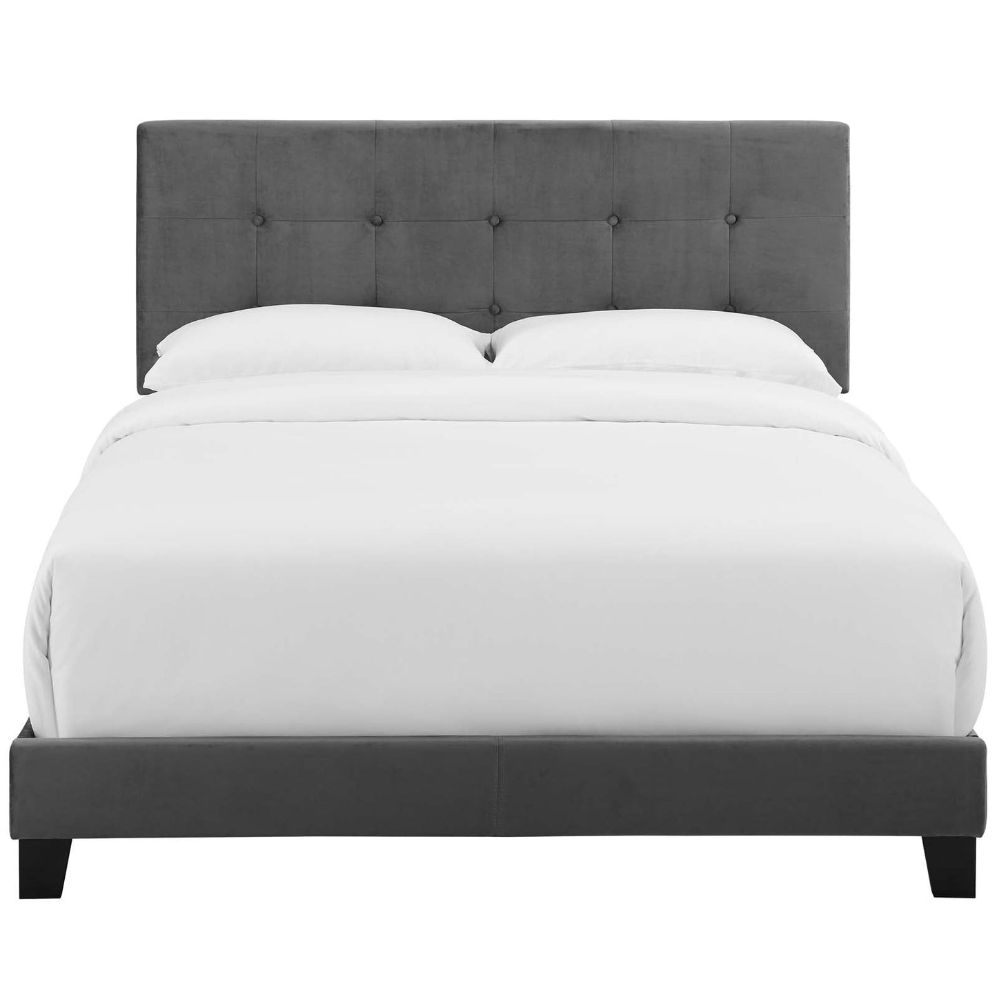 Amira Full Performance Velvet Bed Gray MOD-5859-GRY