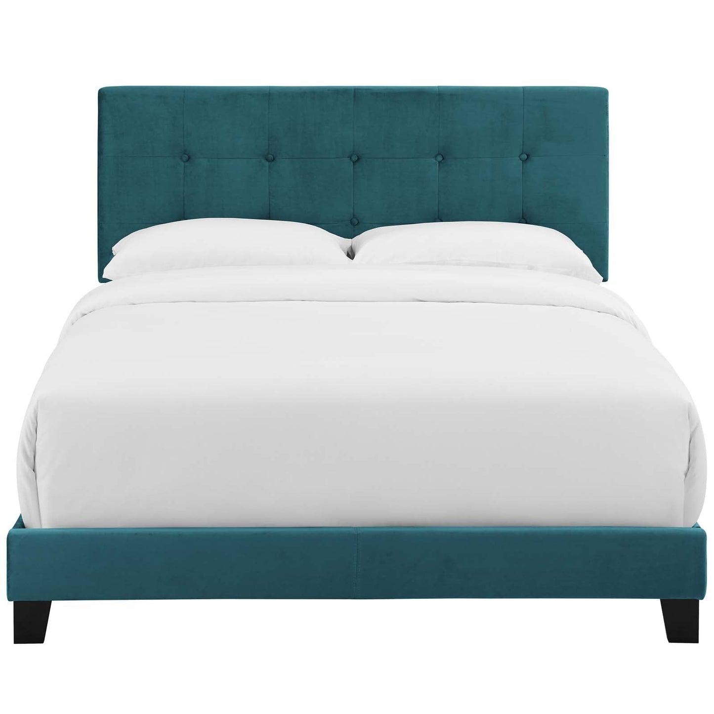 Amira Full Performance Velvet Bed Sea Blue MOD-5859-SEA