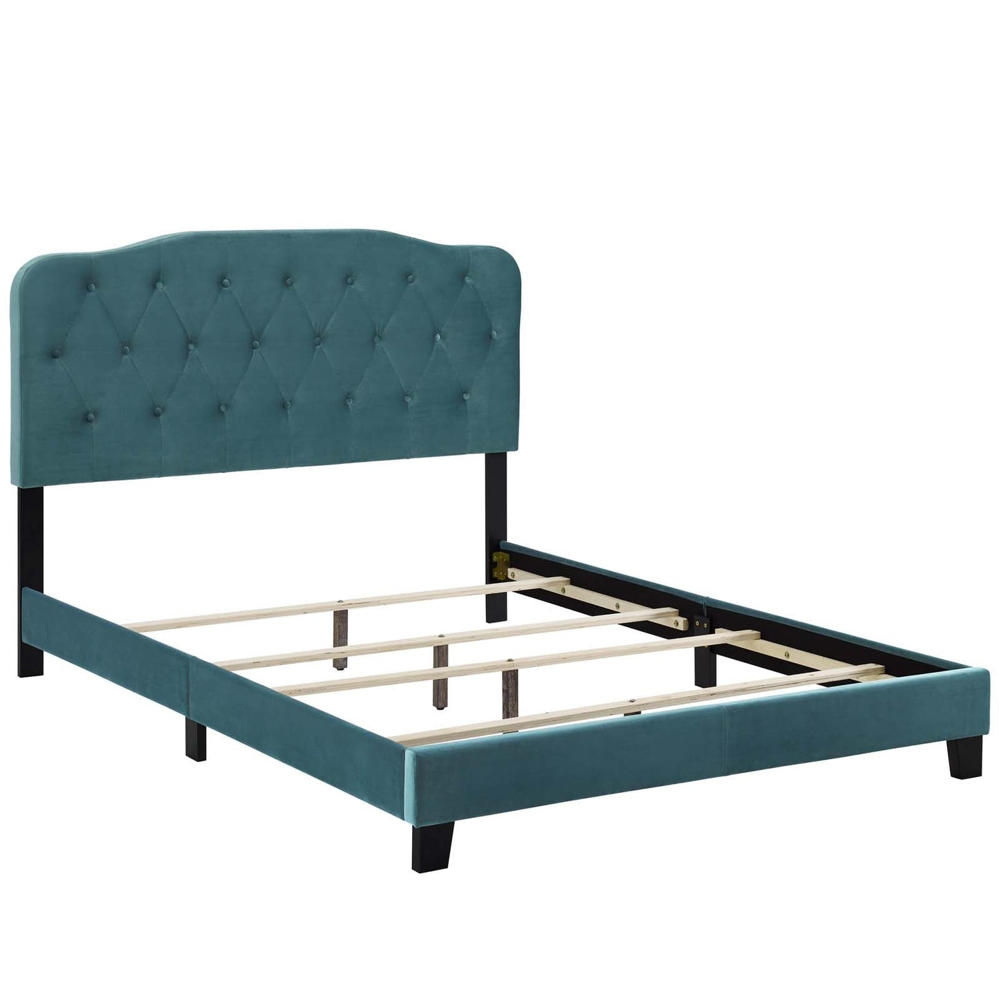 Amelia Twin Performance Velvet Bed Sea Blue MOD-5862-SEA