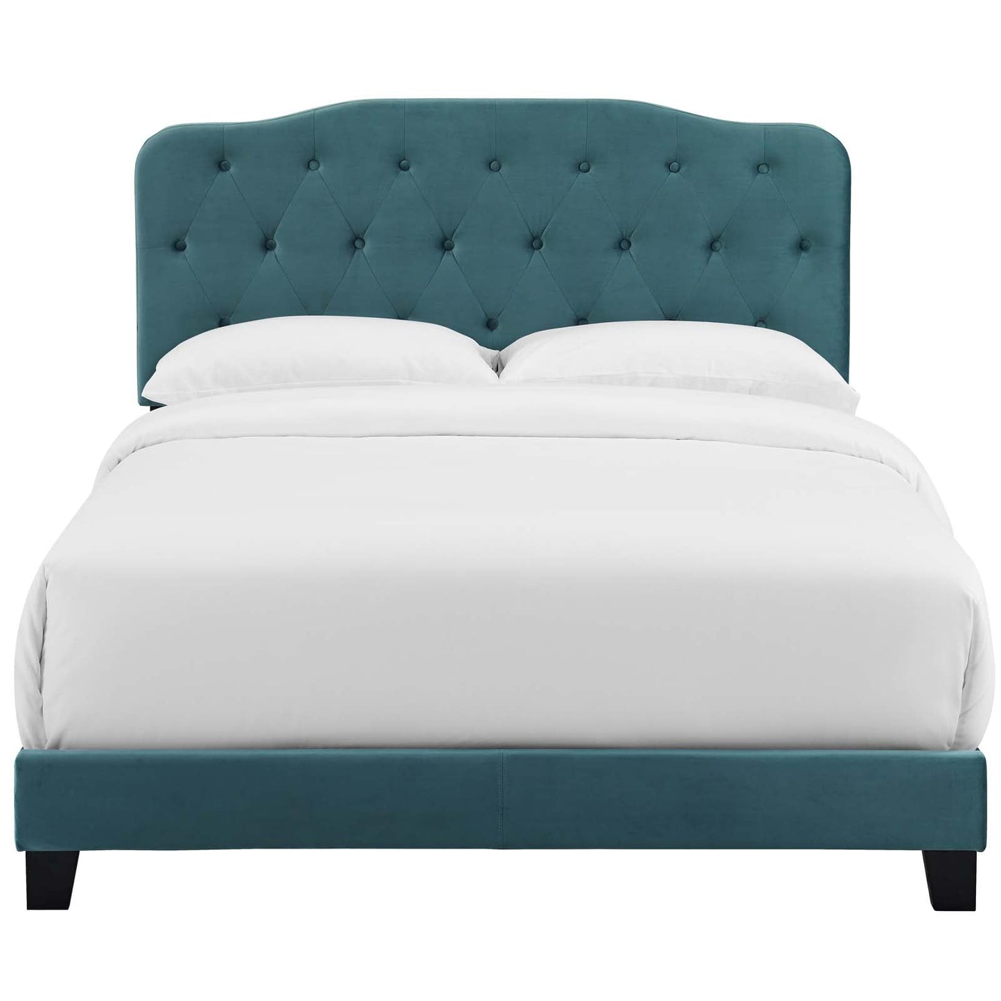 Amelia Twin Performance Velvet Bed Sea Blue MOD-5862-SEA