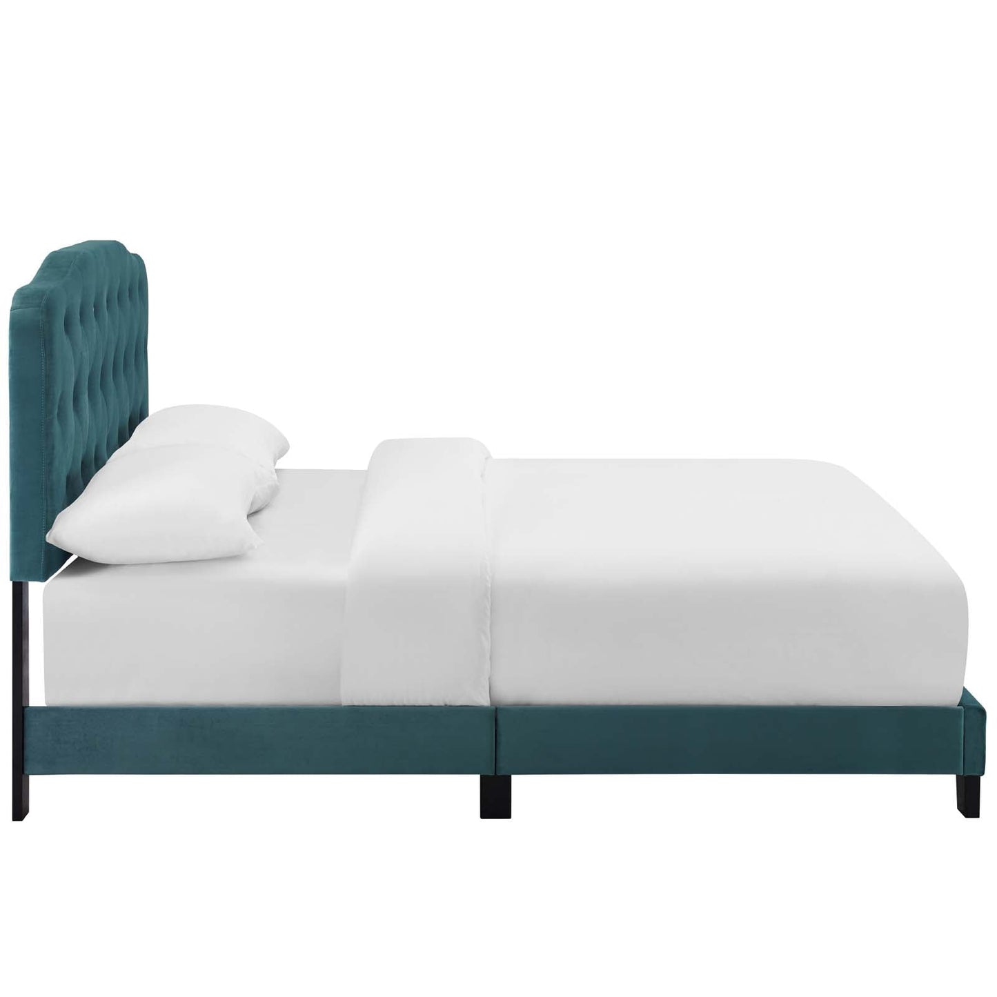 Amelia Queen Performance Velvet Bed Sea Blue MOD-5864-SEA