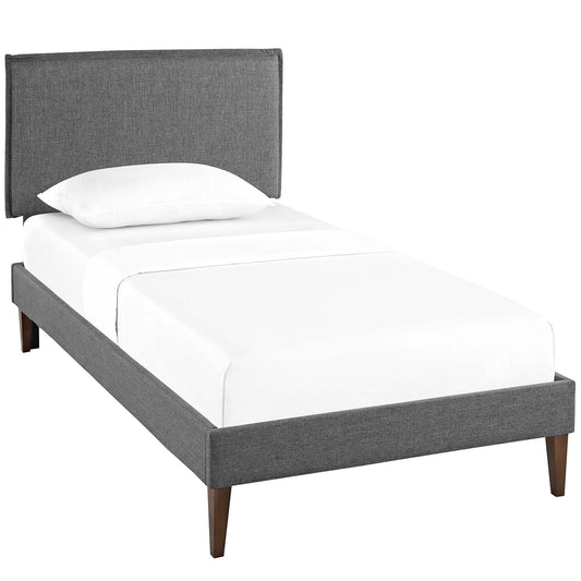 Amaris Fabric Twin Platform Bed with Squared Tapered Legs by Modway MOD-5906-GRY