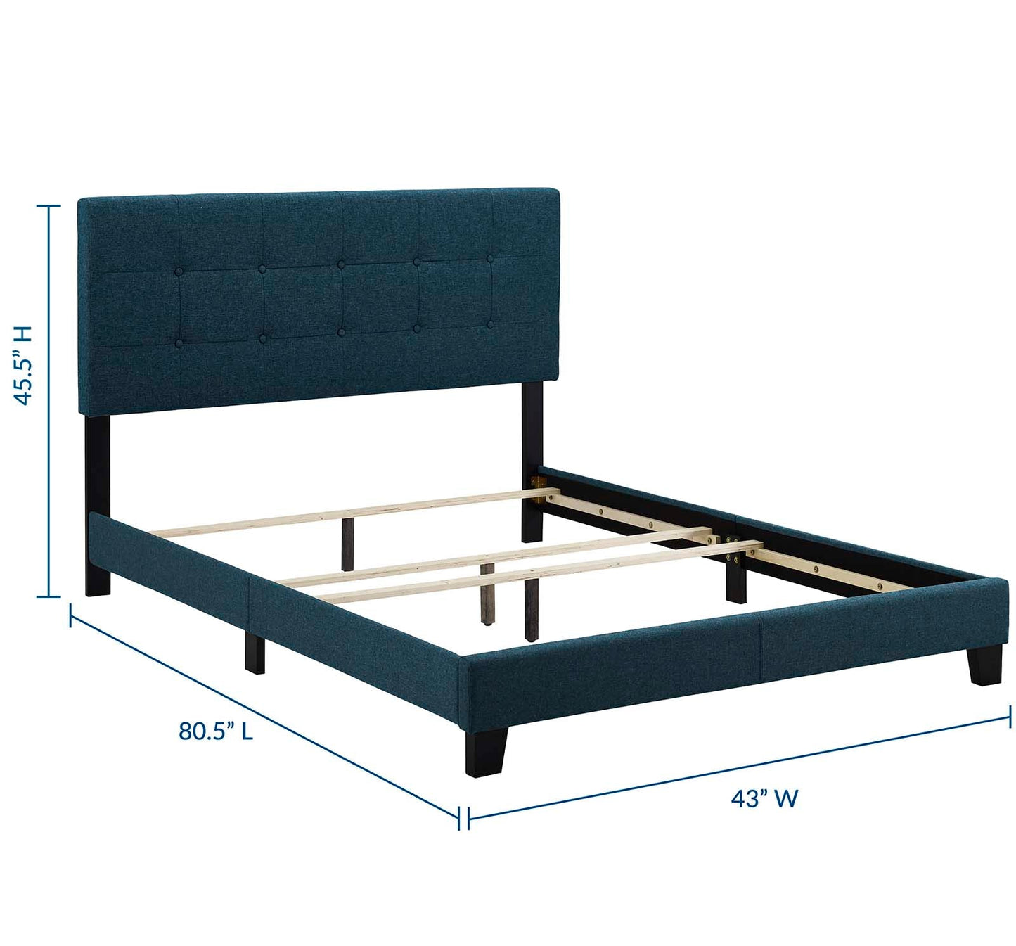 Amira Twin Upholstered Fabric Bed Azure MOD-5999-AZU