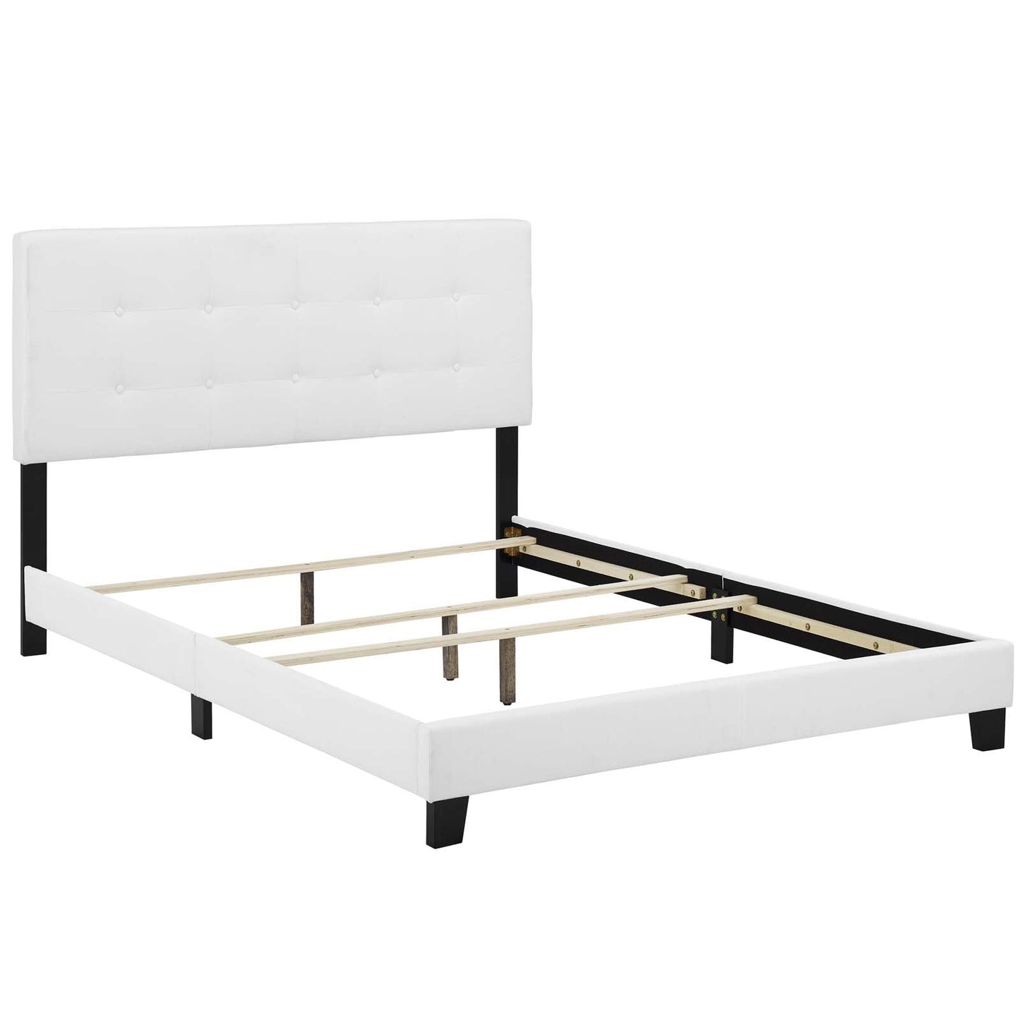 Amira Full Upholstered Fabric Bed White MOD-6000-WHI