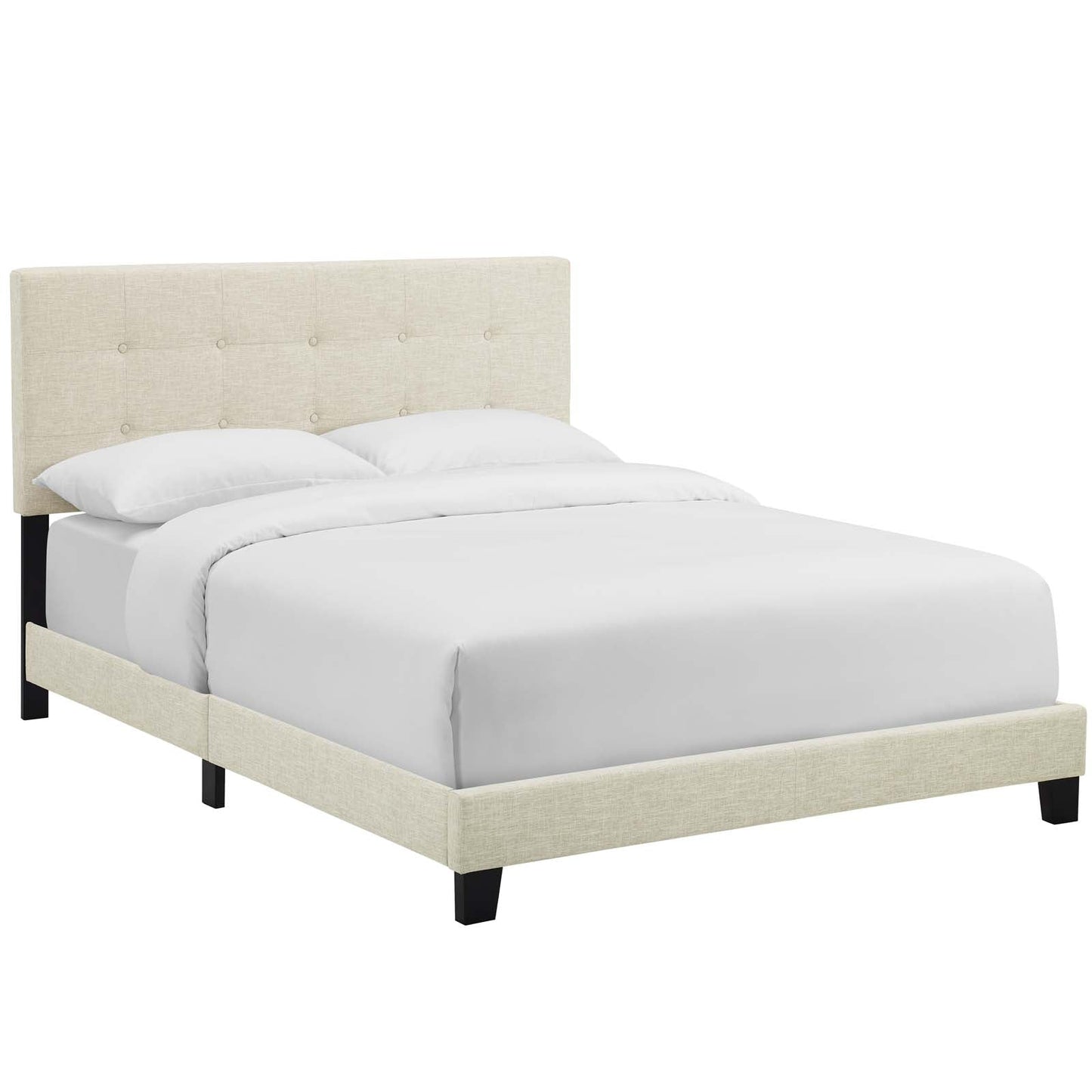 Amira Queen Upholstered Fabric Bed Beige MOD-6001-BEI
