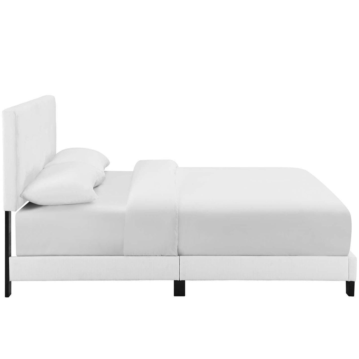 Amira King Upholstered Fabric Bed White MOD-6002-WHI