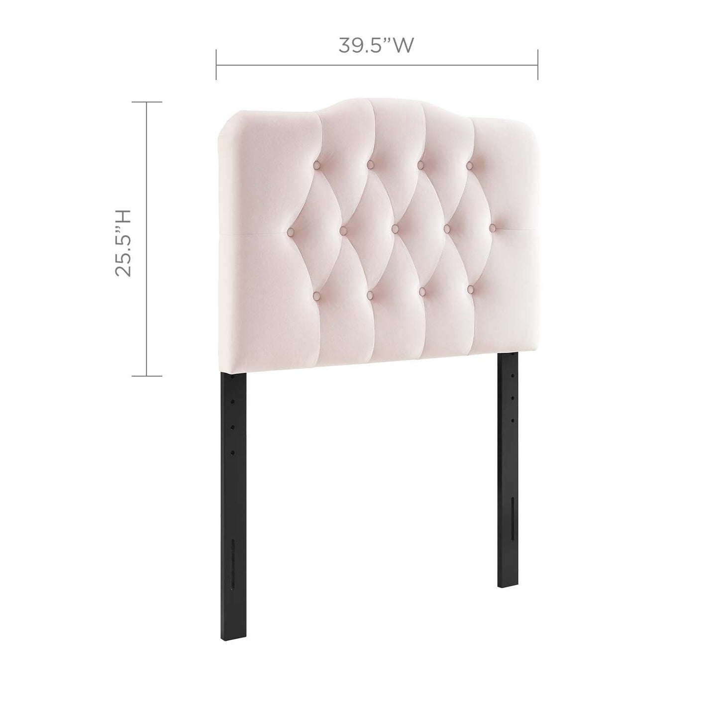 Annabel Twin Diamond Tufted Performance Velvet Headboard Pink MOD-6126-PNK