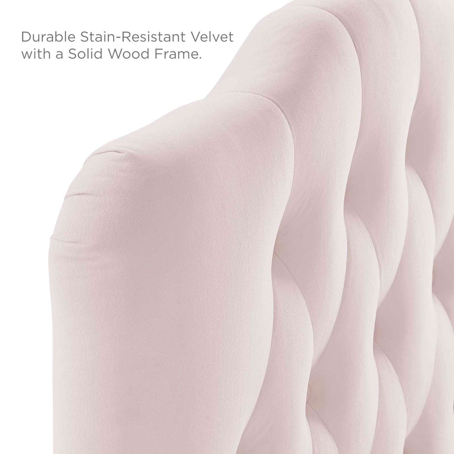 Annabel Twin Diamond Tufted Performance Velvet Headboard Pink MOD-6126-PNK