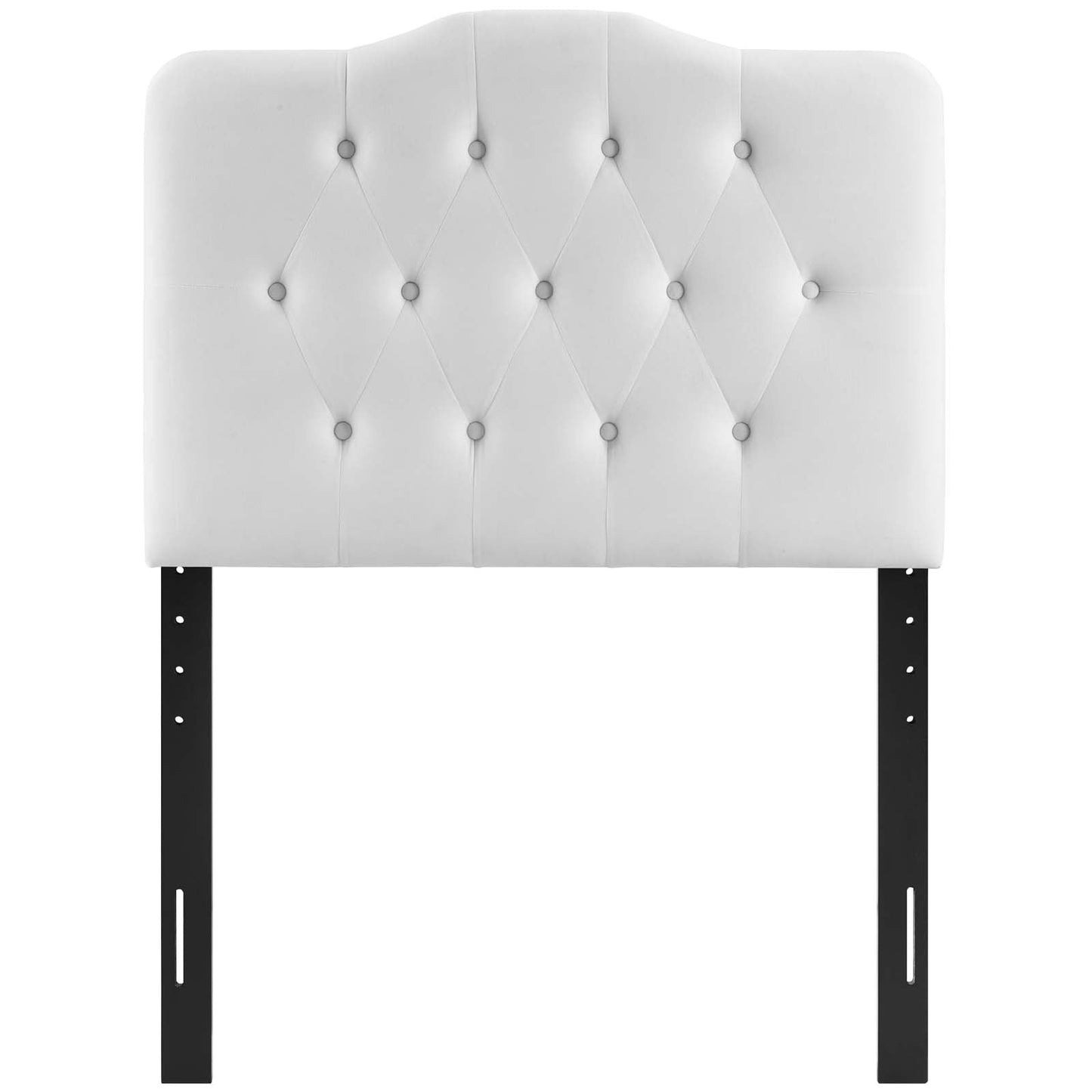Annabel Twin Diamond Tufted Performance Velvet Headboard White MOD-6126-WHI