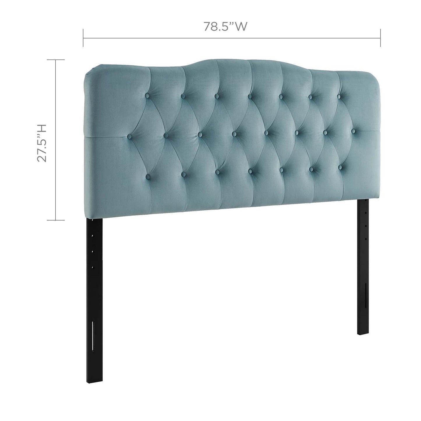 Annabel King Diamond Tufted Performance Velvet Headboard Light Blue MOD-6127-LBU