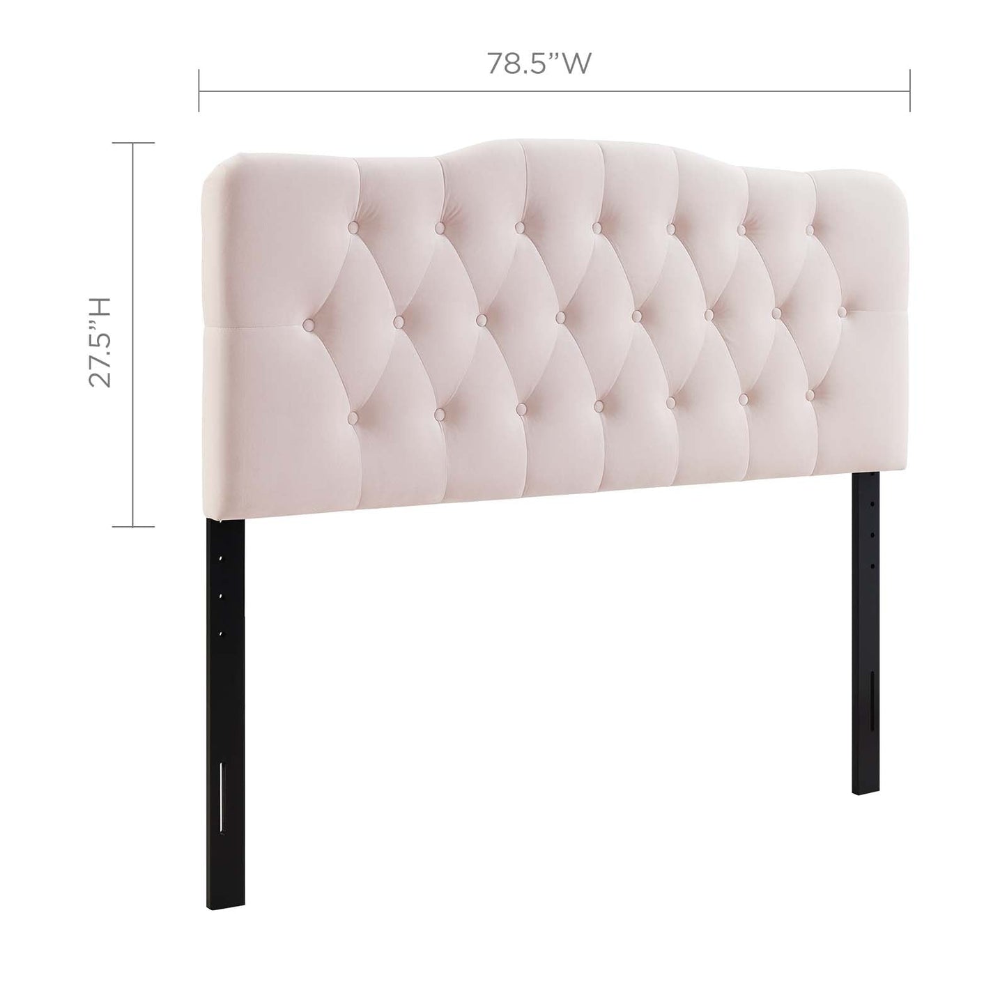Annabel King Diamond Tufted Performance Velvet Headboard Pink MOD-6127-PNK