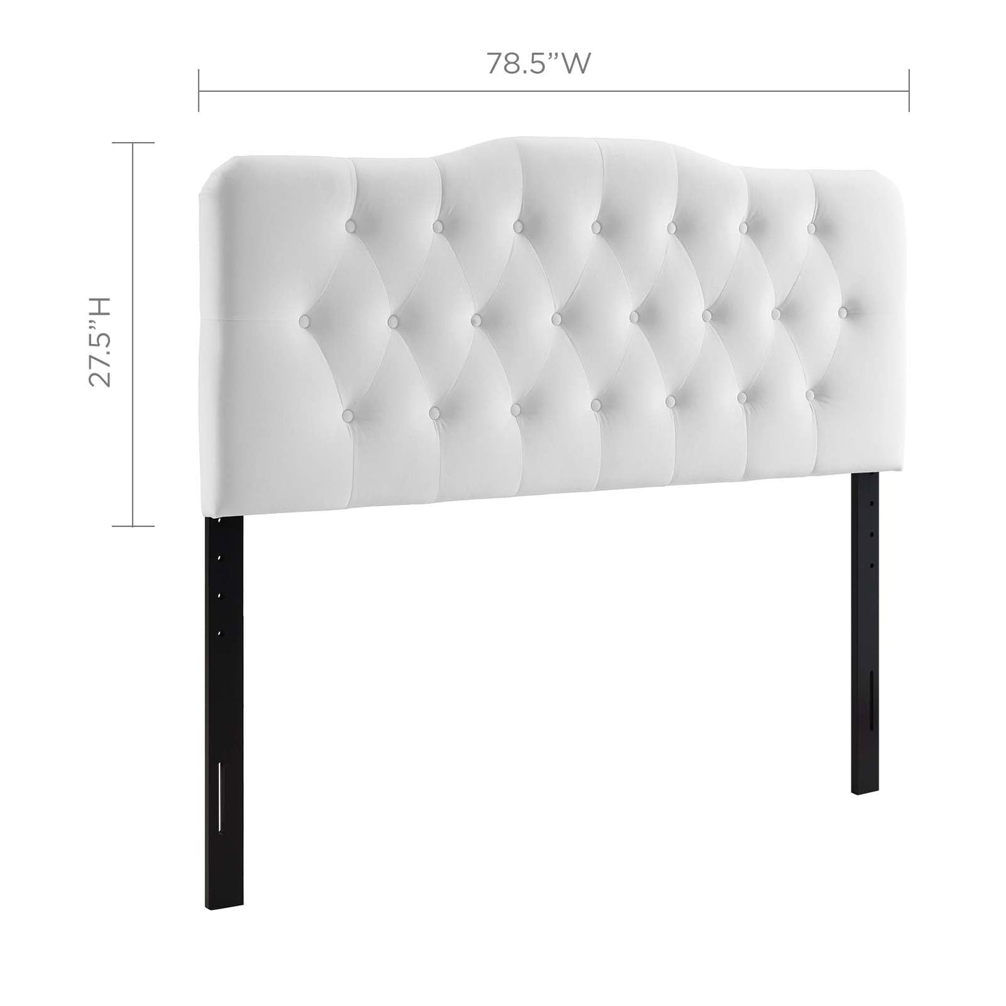 Annabel King Diamond Tufted Performance Velvet Headboard White MOD-6127-WHI