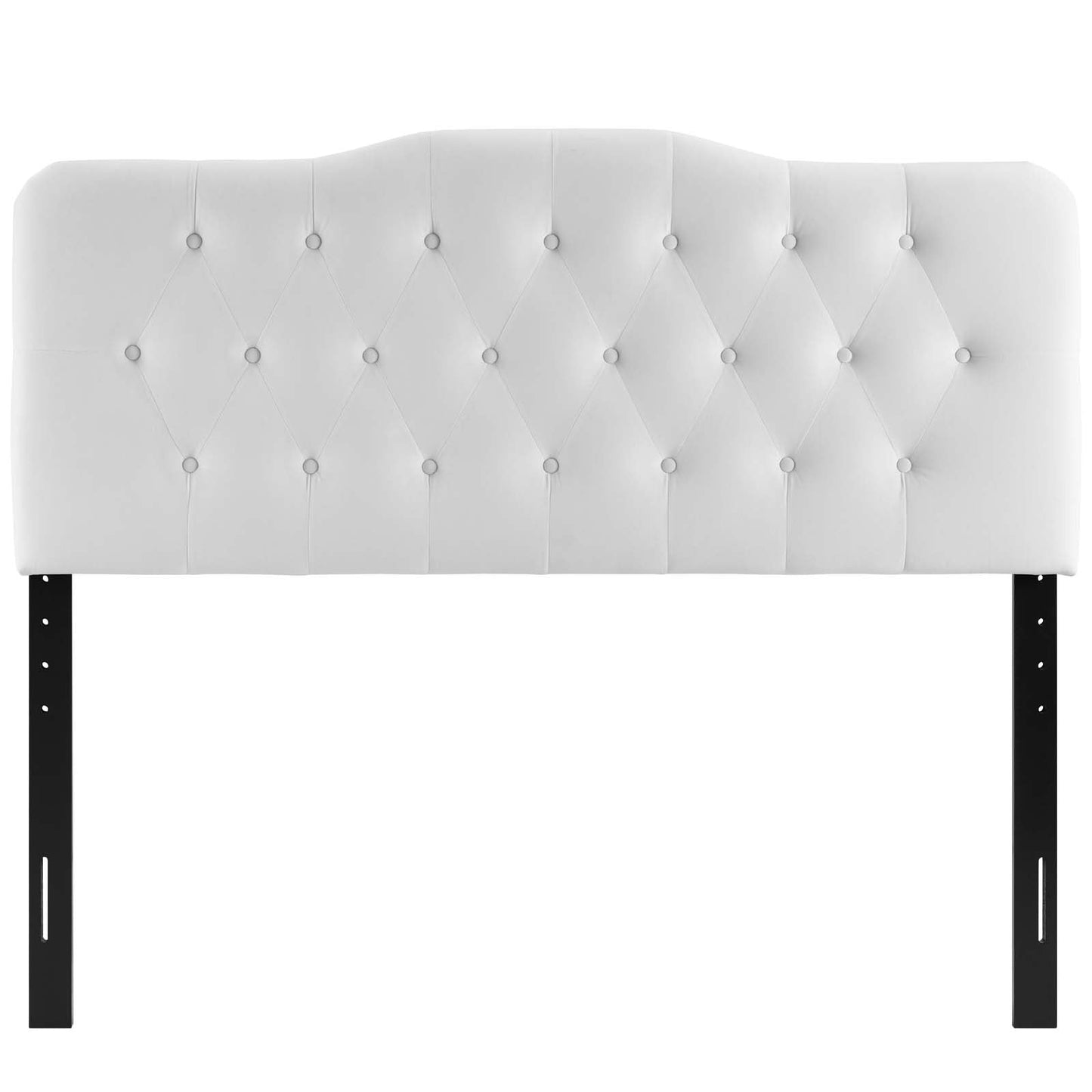 Annabel King Diamond Tufted Performance Velvet Headboard White MOD-6127-WHI