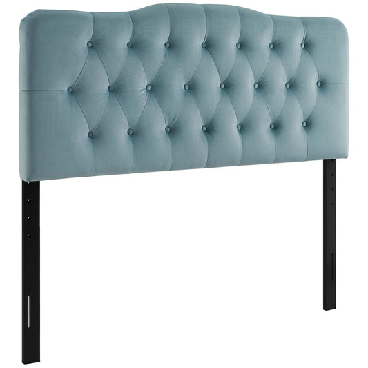 Annabel Full Diamond Tufted Performance Velvet Headboard Light Blue MOD-6128-LBU
