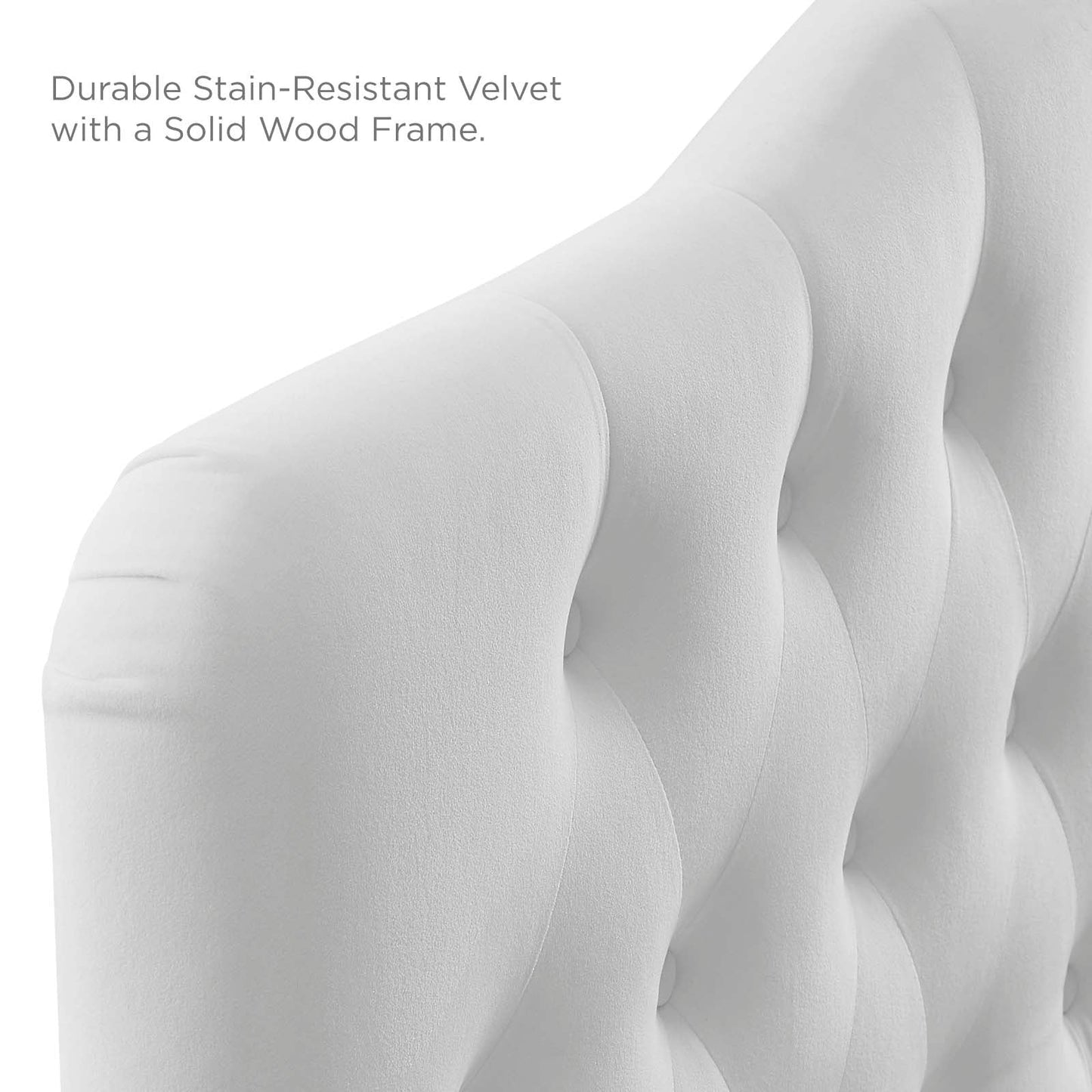 Annabel Full Diamond Tufted Performance Velvet Headboard White MOD-6128-WHI