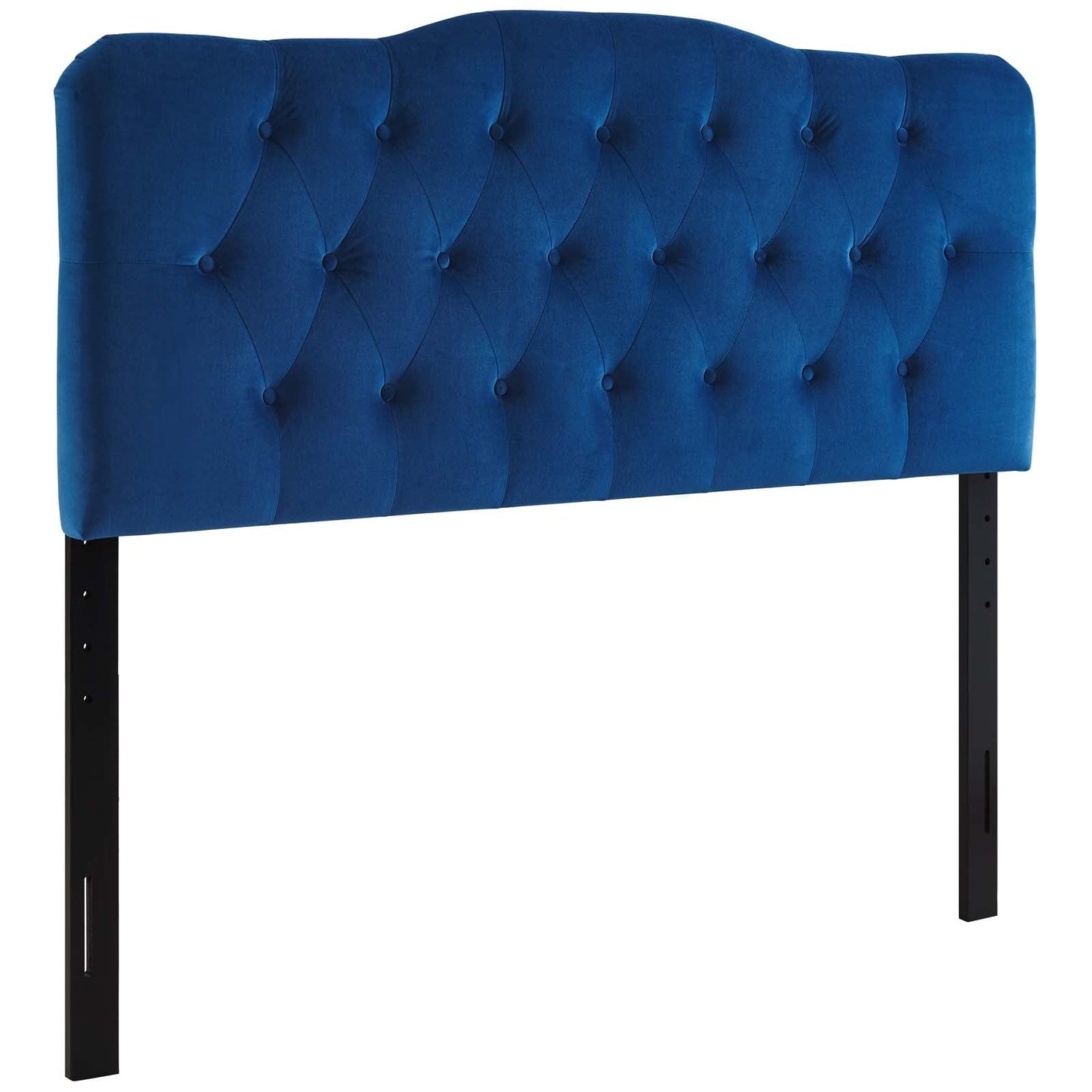 Annabel Queen Diamond Tufted Performance Velvet Headboard Navy MOD-6129-NAV
