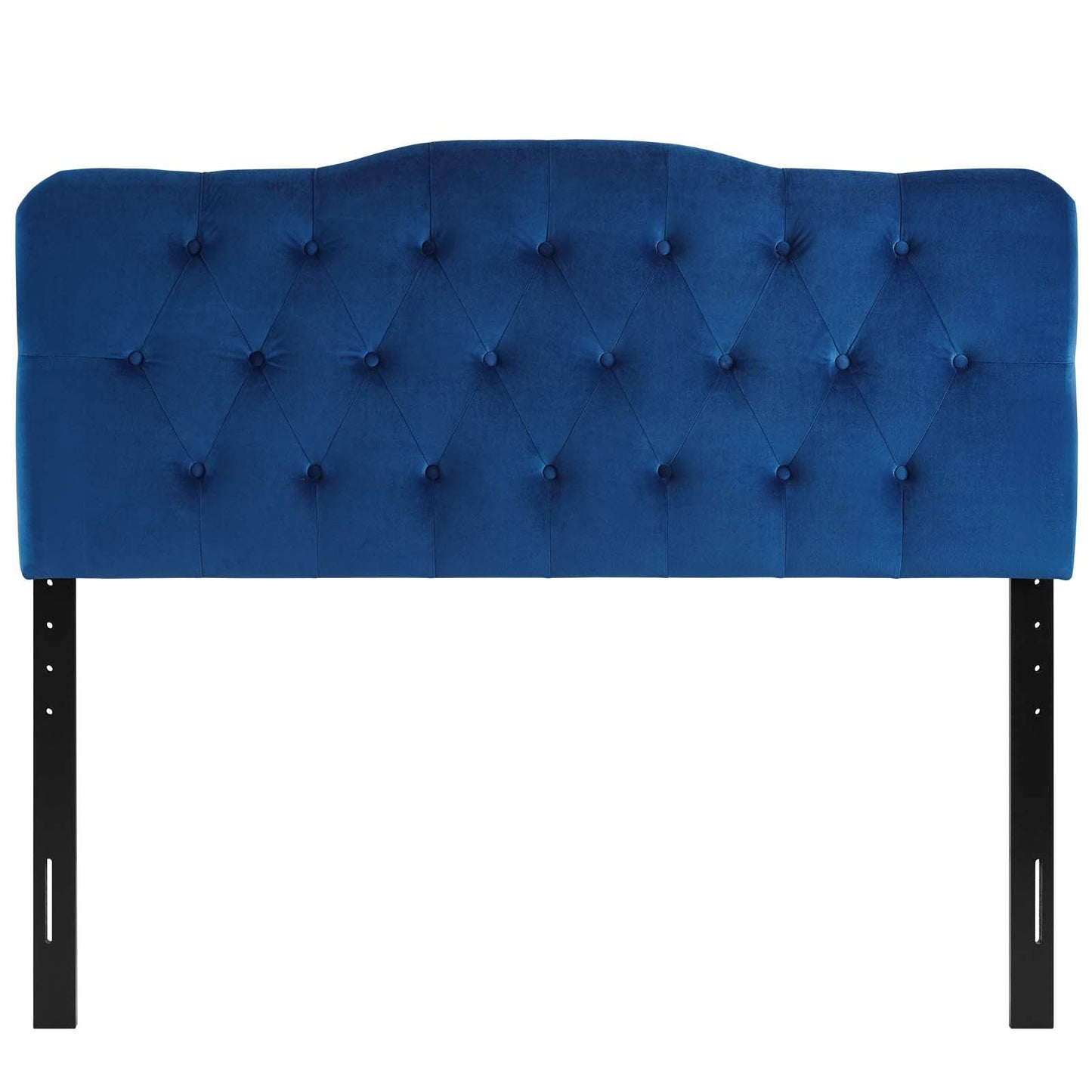 Annabel Queen Diamond Tufted Performance Velvet Headboard Navy MOD-6129-NAV