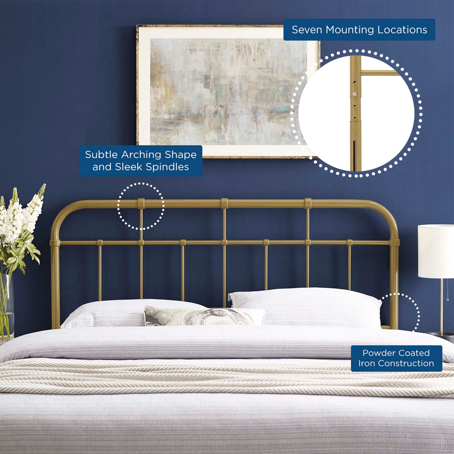 Alessia Metal Headboard by Modway