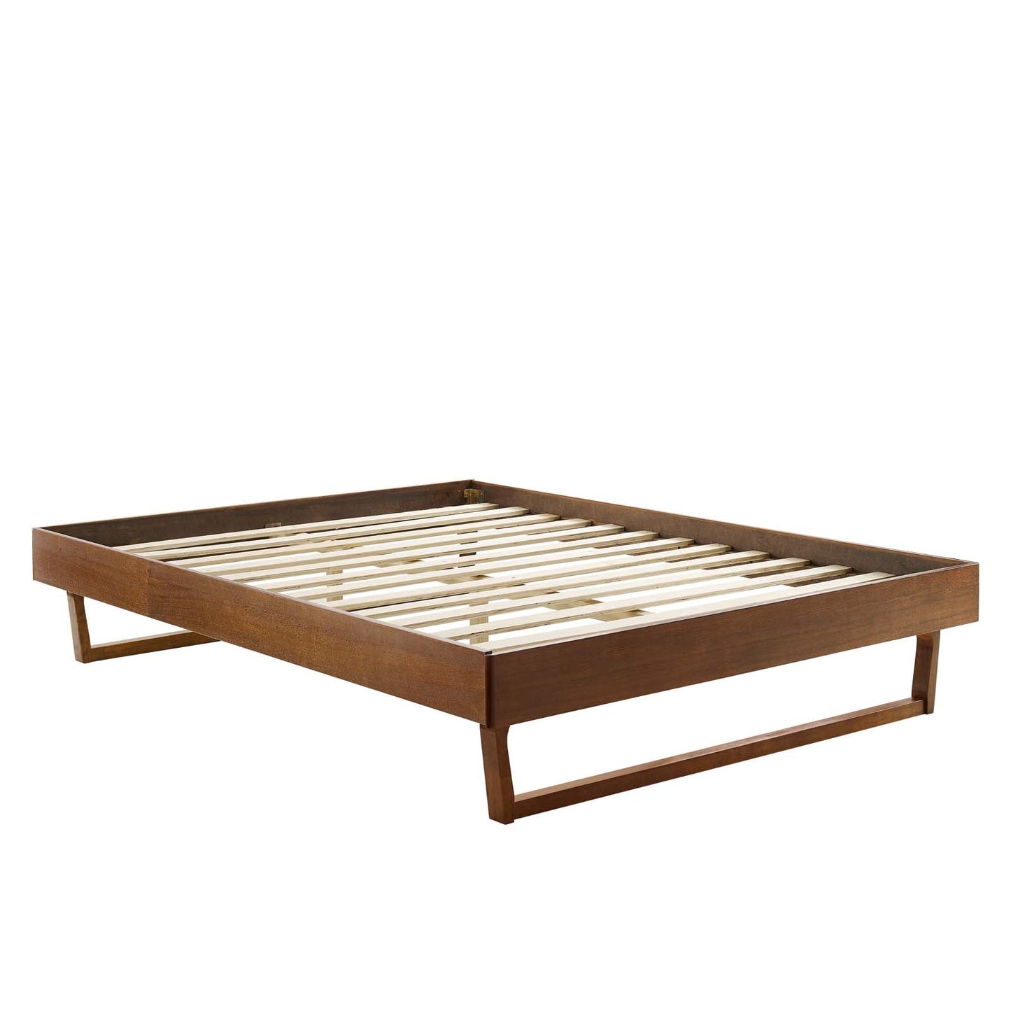 Billie Wood Platform Bed Frame - Twin, Full, Queen, King - Walnut & Black Options
