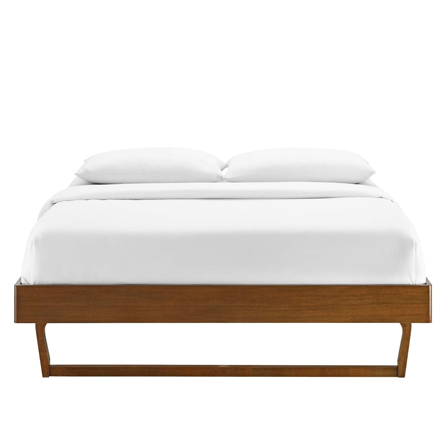 Billie Wood Platform Bed Frame - Twin, Full, Queen, King - Walnut & Black Options