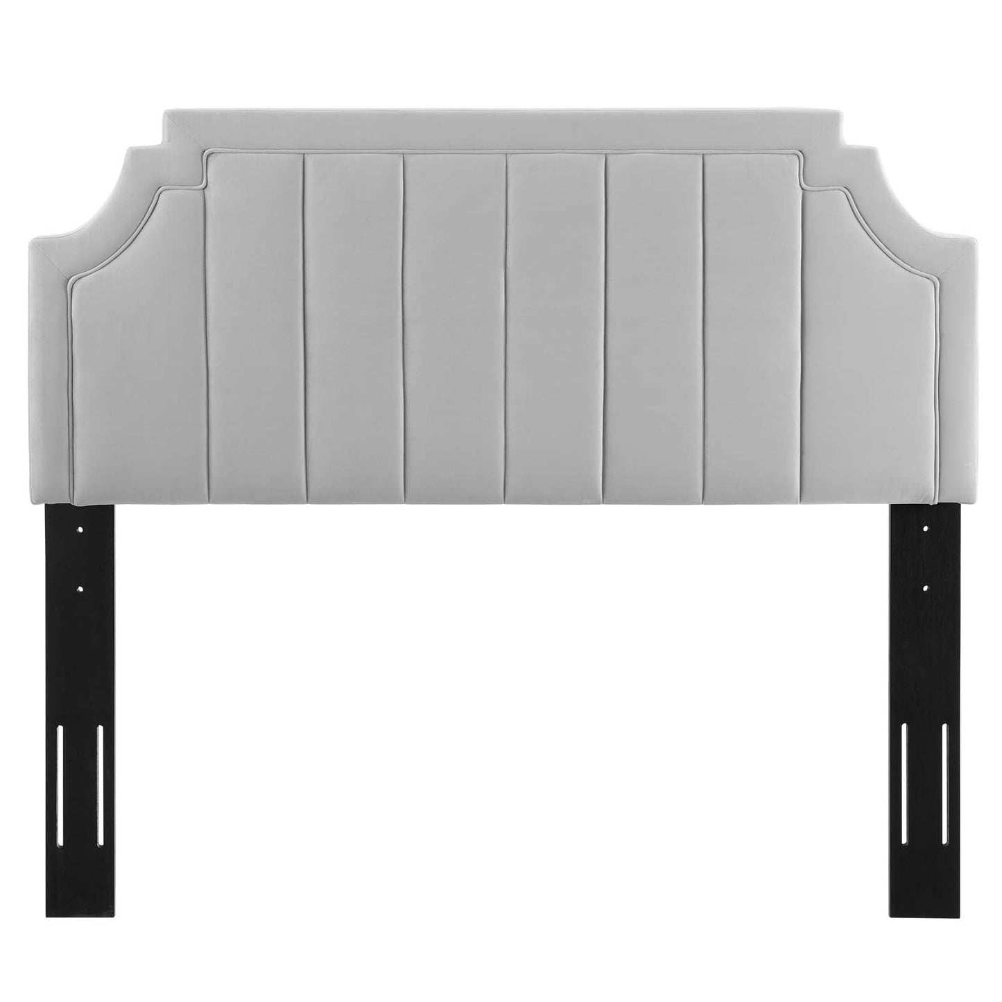 Alyona Channel Tufted Performance Velvet Twin Headboard Light Gray MOD-6346-LGR