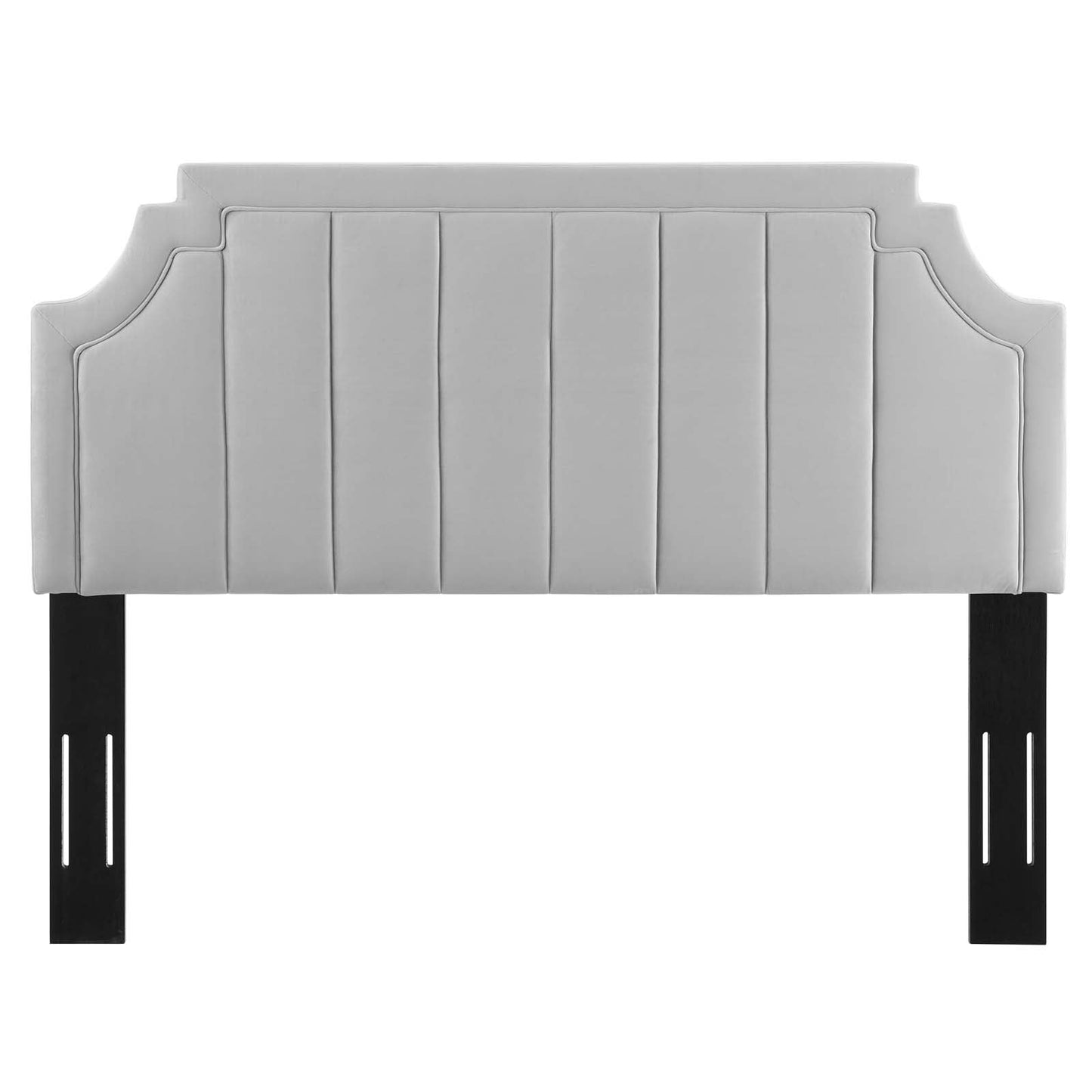 Alyona Channel Tufted Performance Velvet Twin Headboard Light Gray MOD-6346-LGR