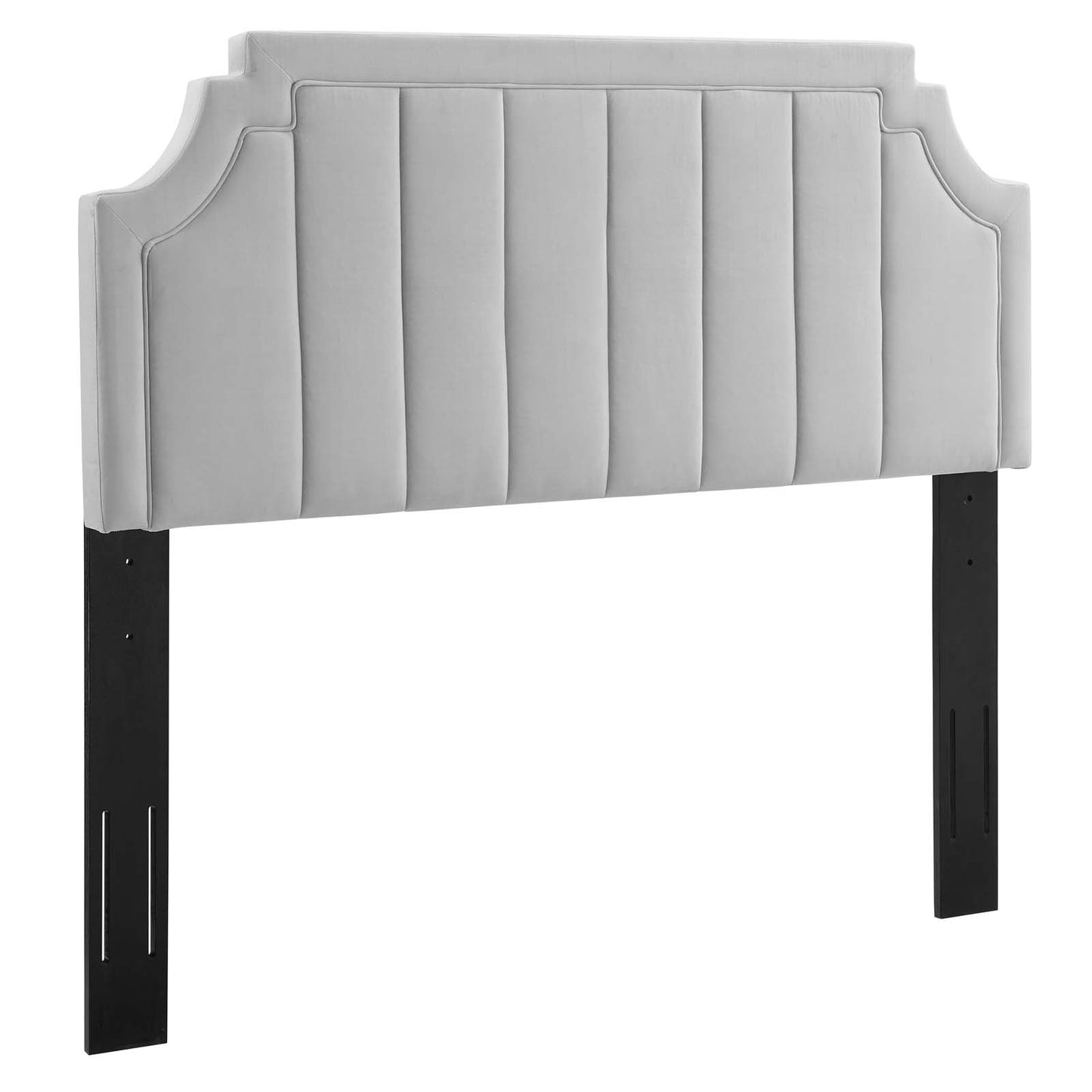 Alyona Channel Tufted Performance Velvet Full/Queen Headboard Light Gray MOD-6347-LGR