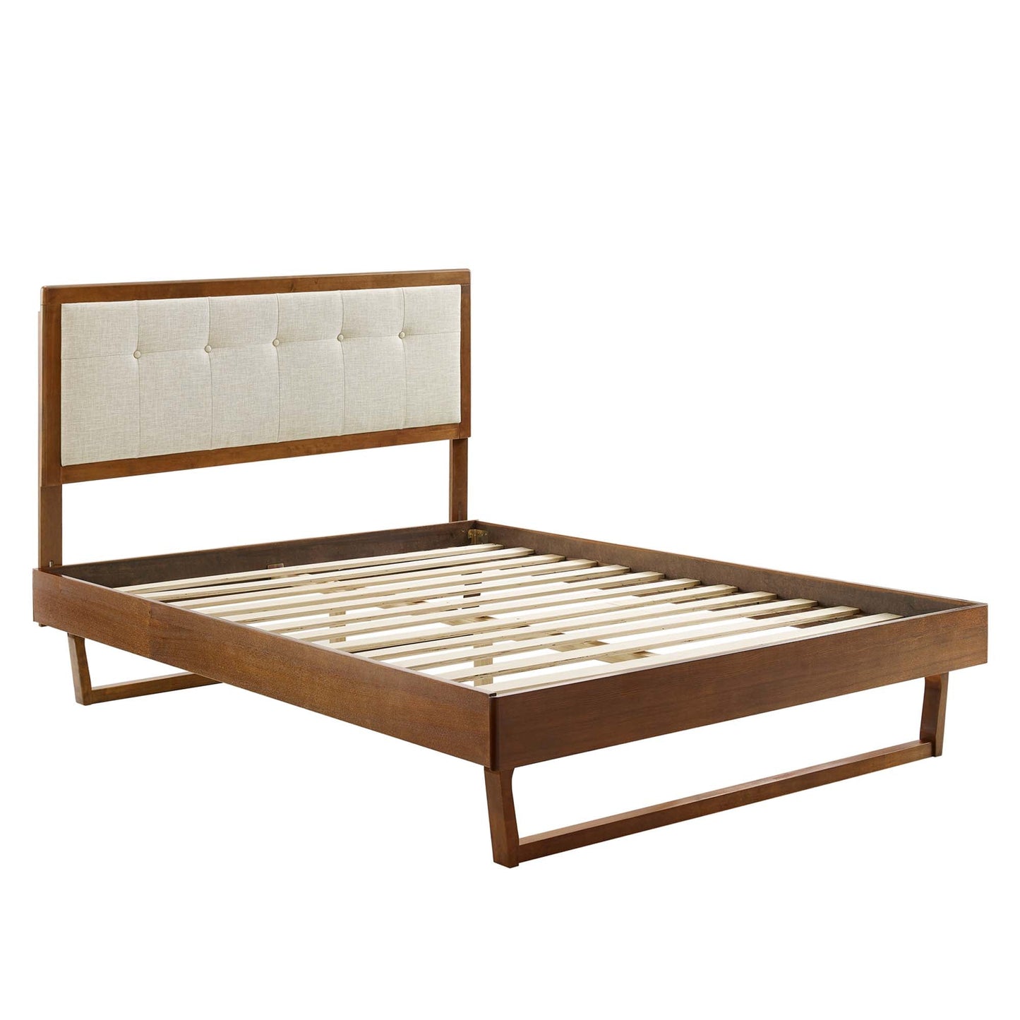 Willow Wood Queen Platform Bed With Splayed Legs and Angular Frame by Modway