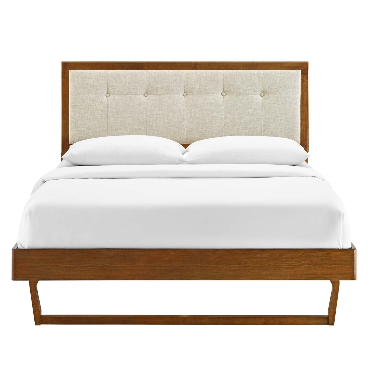 Willow Wood Queen Platform Bed With Splayed Legs and Angular Frame by Modway