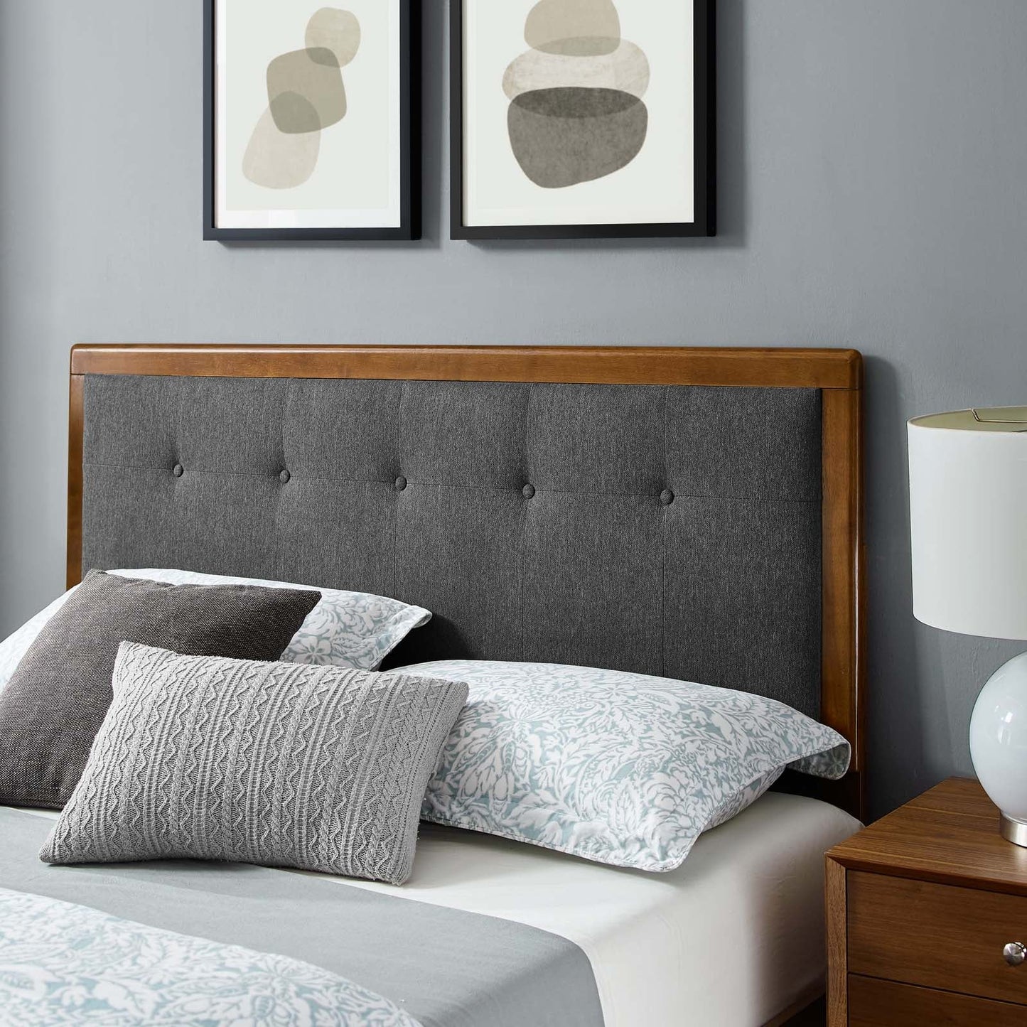 Willow Wood Platform Bed with Splayed Legs and Angular Frame