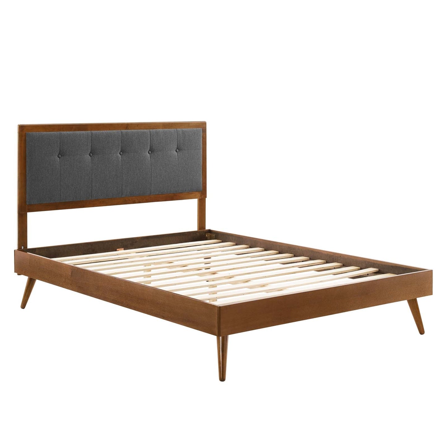 Willow Wood Platform Bed with Splayed Legs and Angular Frame