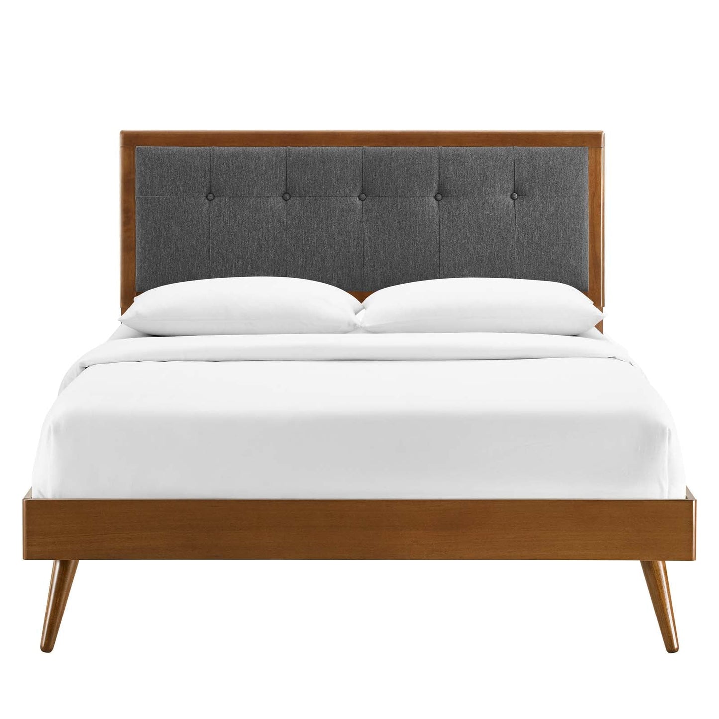 Willow Wood Platform Bed with Splayed Legs and Angular Frame