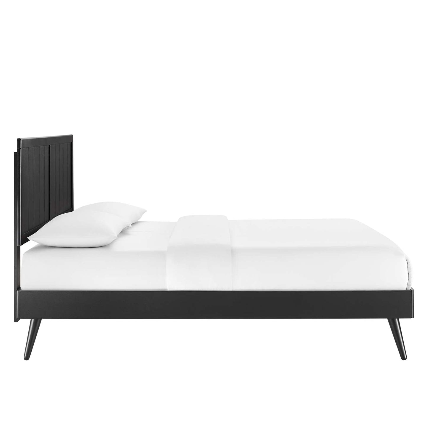 Alana Twin Wood Platform Bed With Splayed Legs Black MOD-6621-BLK