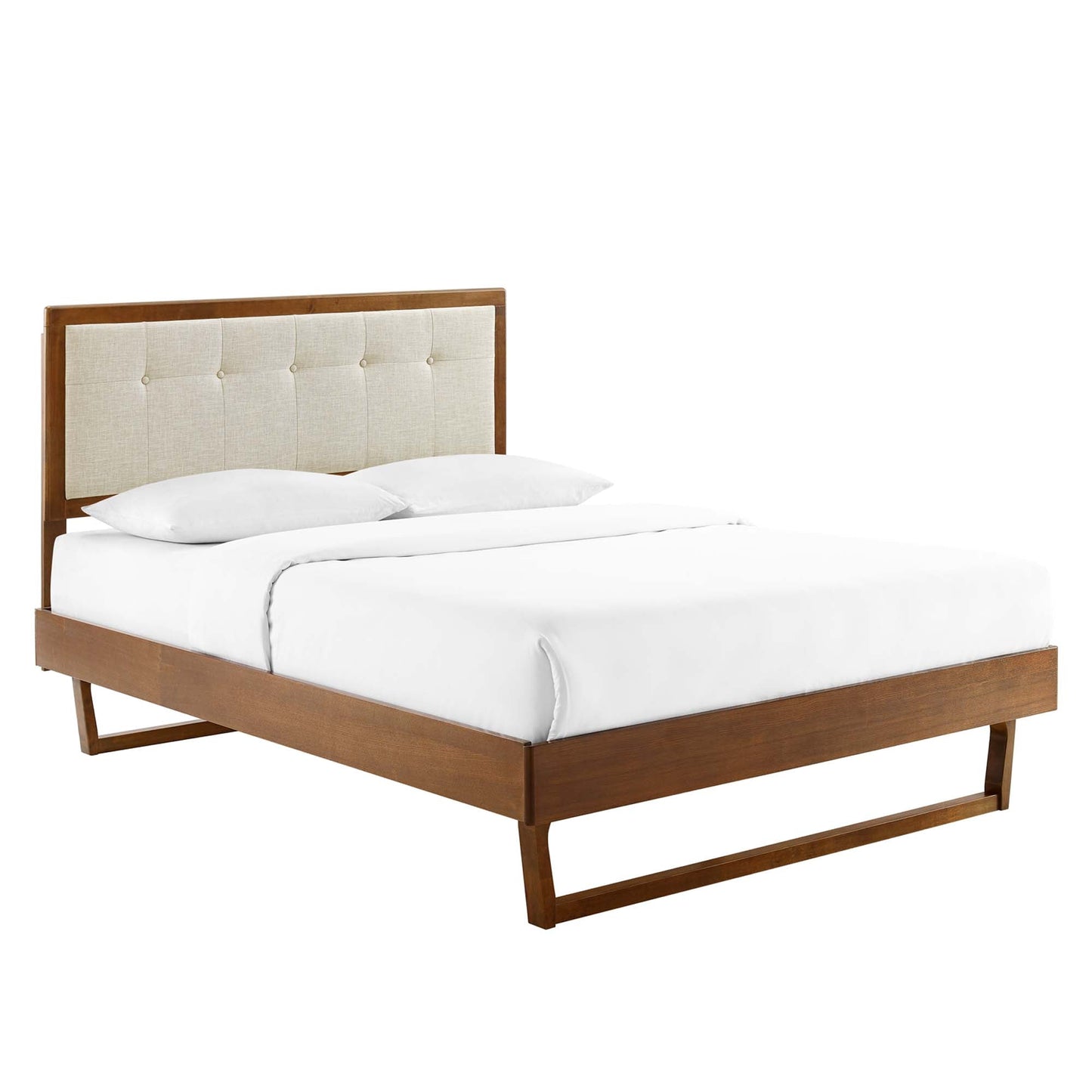 Willow Wood Platform Bed With Splayed Legs and Angular Frame by Modway