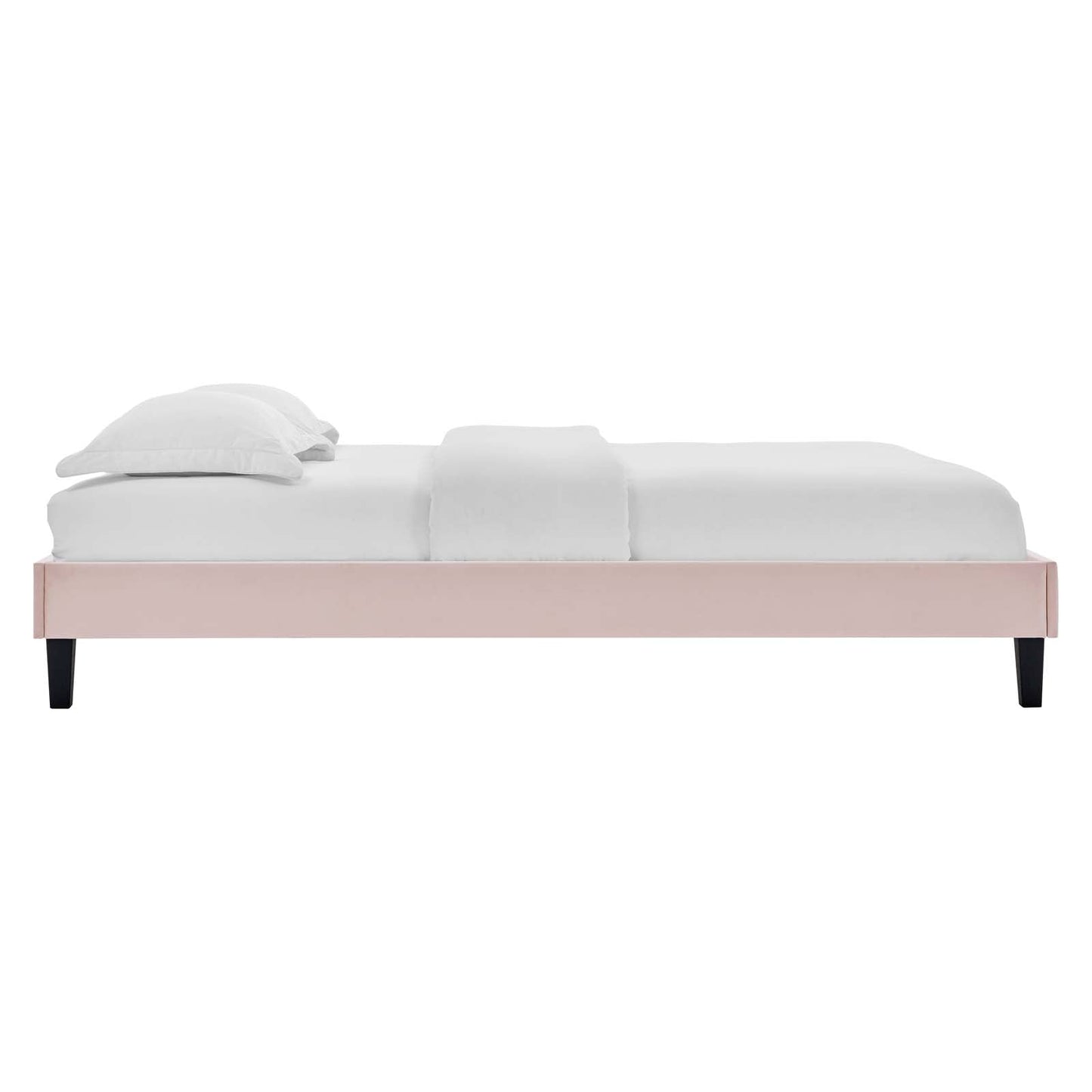 Amber Performance Velvet Queen Platform Bed Pink MOD-6777-PNK