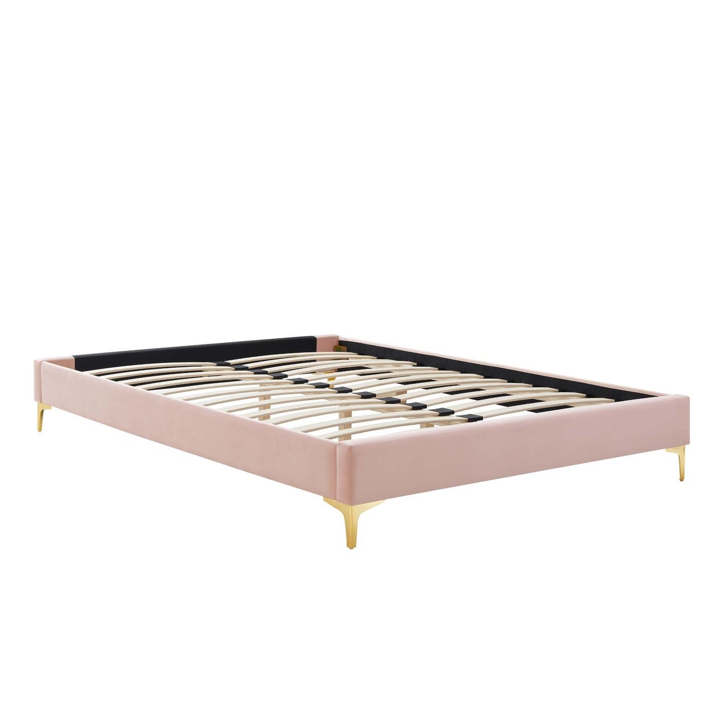 Amber Tufted Performance Velvet Twin Platform Bed Pink MOD-6778-PNK