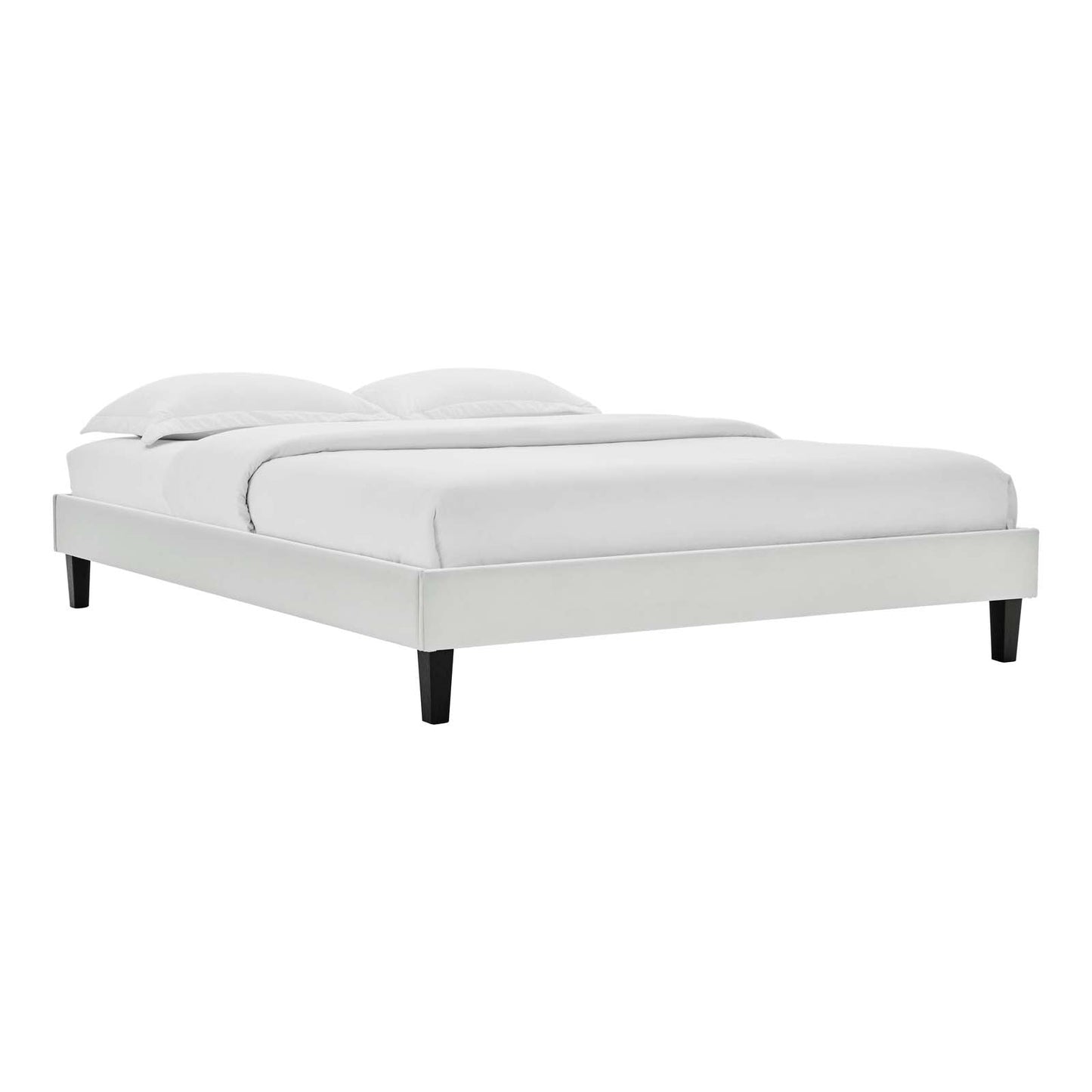 Amber Performance Velvet Twin Platform Bed Light Gray MOD-6780-LGR
