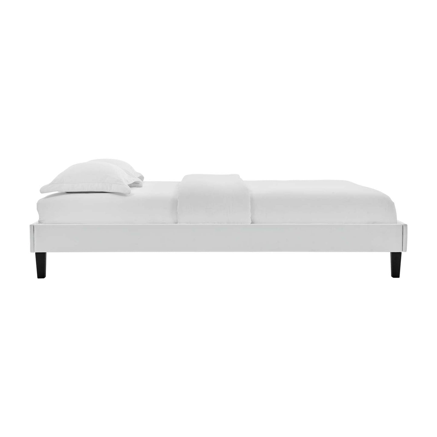 Amber Performance Velvet Twin Platform Bed Light Gray MOD-6780-LGR