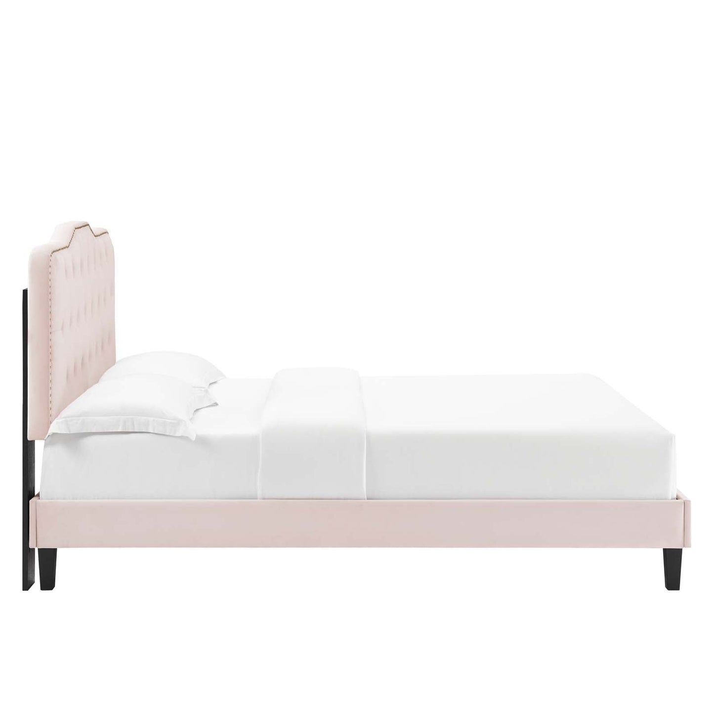 Amber Performance Velvet Twin Platform Bed Pink MOD-6780-PNK