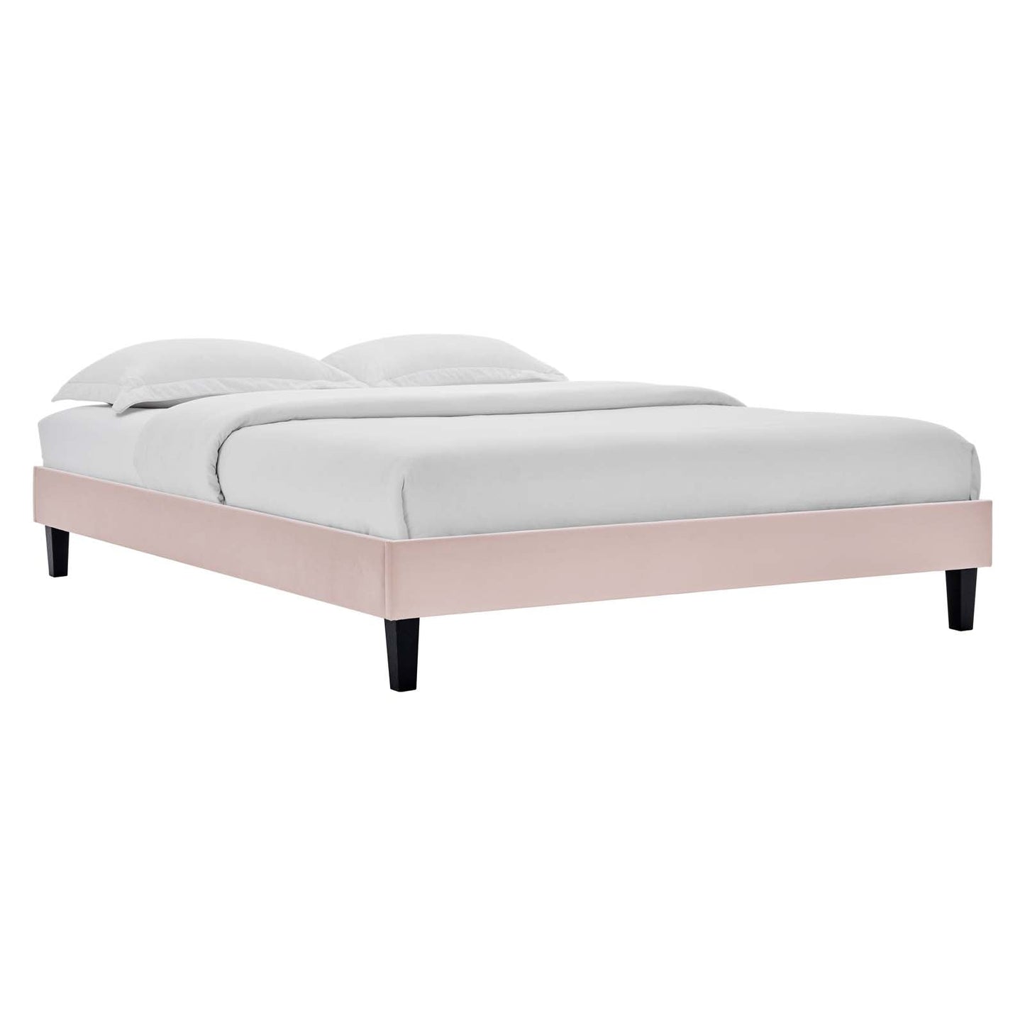 Amber Performance Velvet Twin Platform Bed Pink MOD-6780-PNK