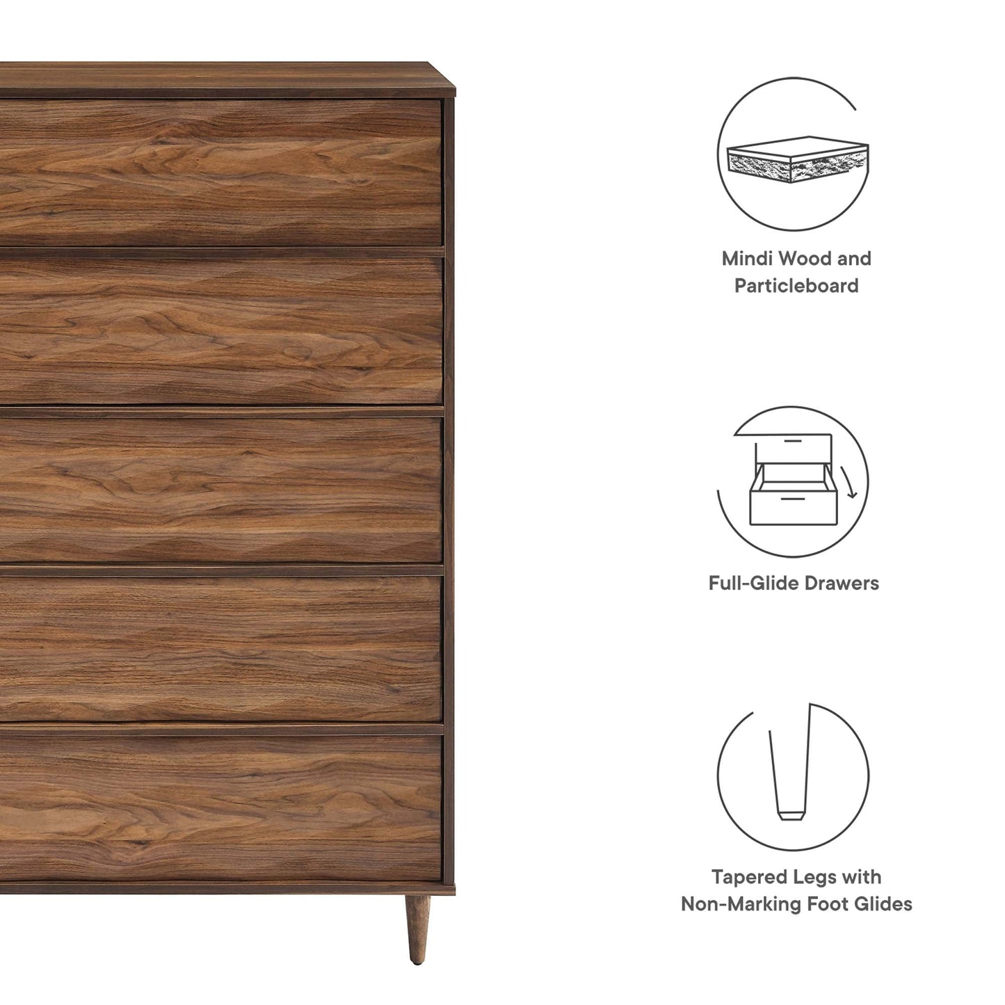 Vespera 5-Drawer Chest by Modway MOD-7082-WAL