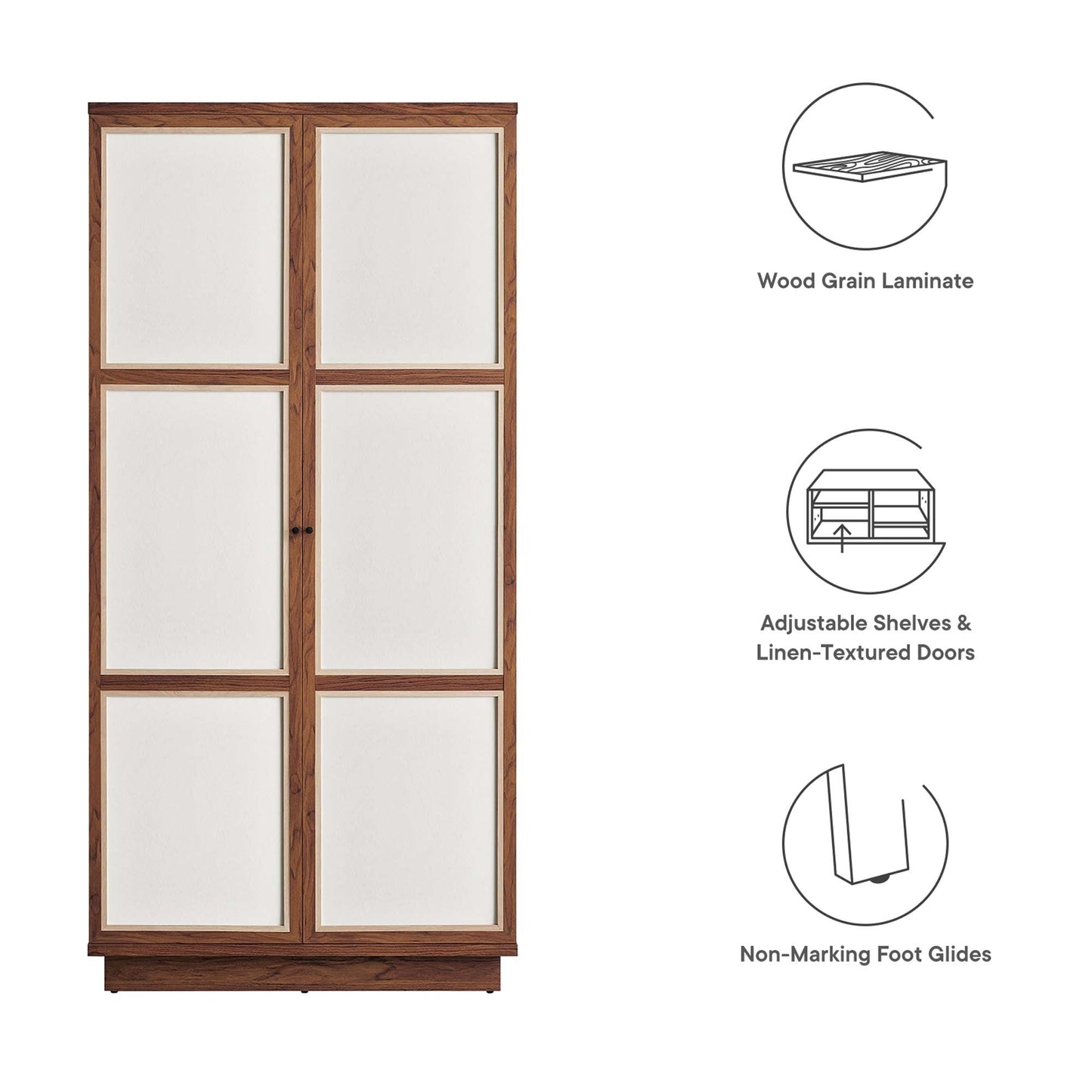 Capri 70" Tall Wood Grain Storage Cabinet by Modway MOD-7156-WAL