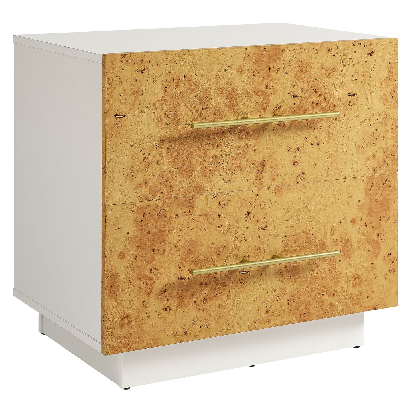 Abel 2-Drawer Burl Wood Nightstand by Modway MOD-7159-WHI-BUR