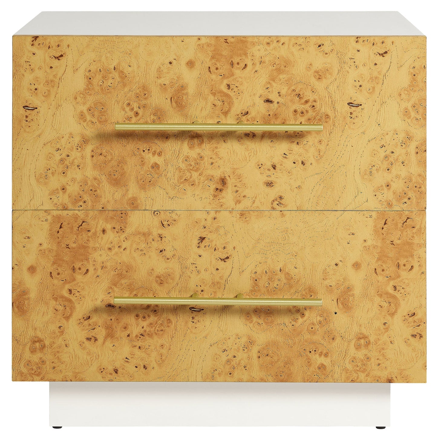 Abel 2-Drawer Burl Wood Nightstand by Modway MOD-7159-WHI-BUR