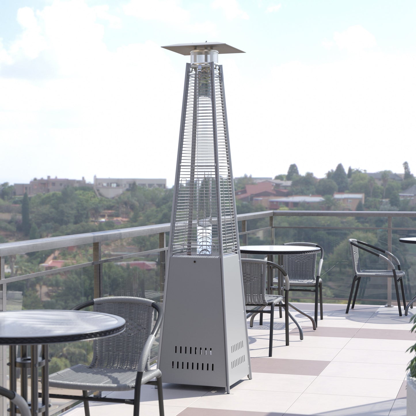 Silver Outdoor Patio Heater NAN-FSDC-01-SL-GG